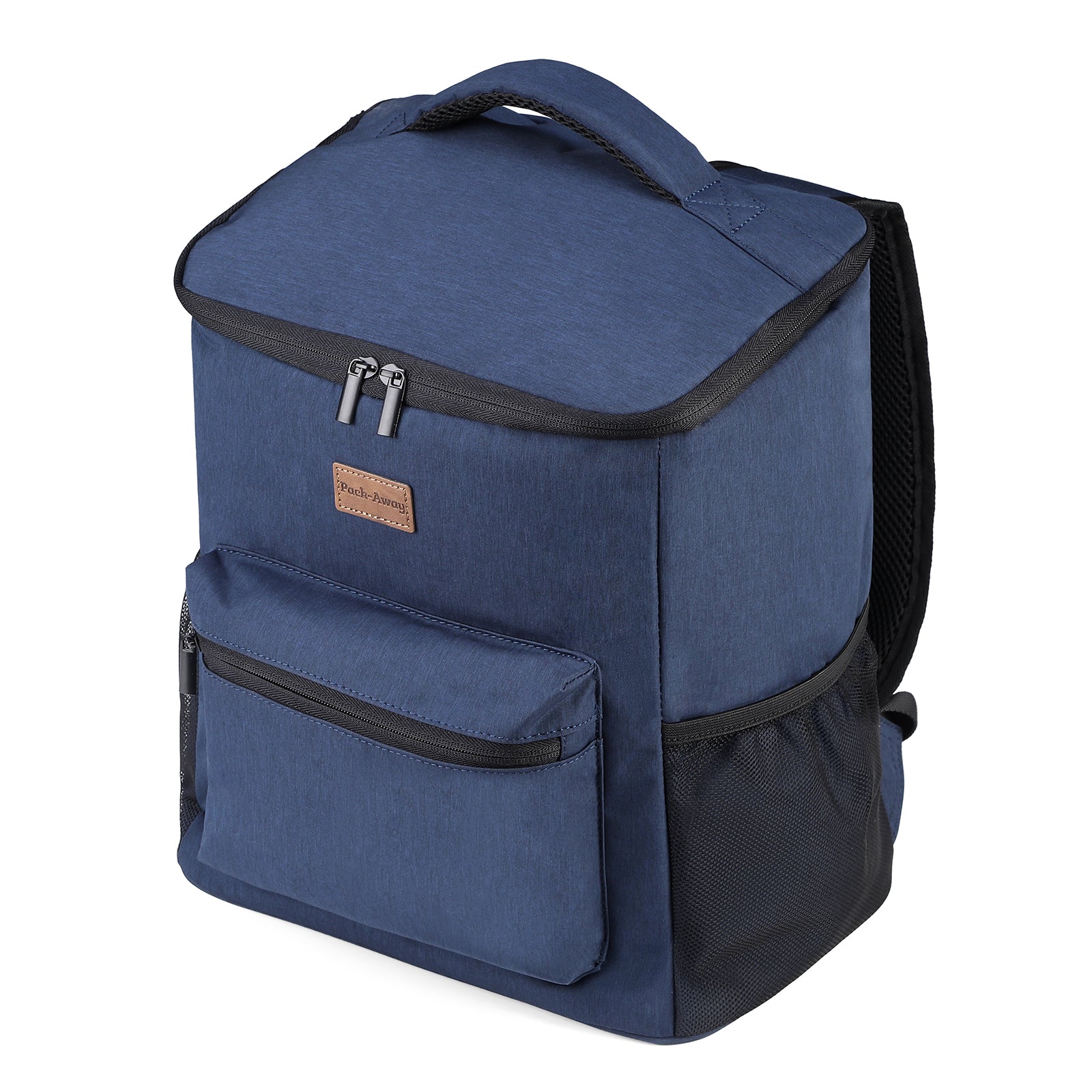 Koeltas rugzak 25L blauw - Waterafstotend - anti diefstal vak - 4 laags geïsoleerd - Incl. 2 gratis koelelementen en gratis flessenopener