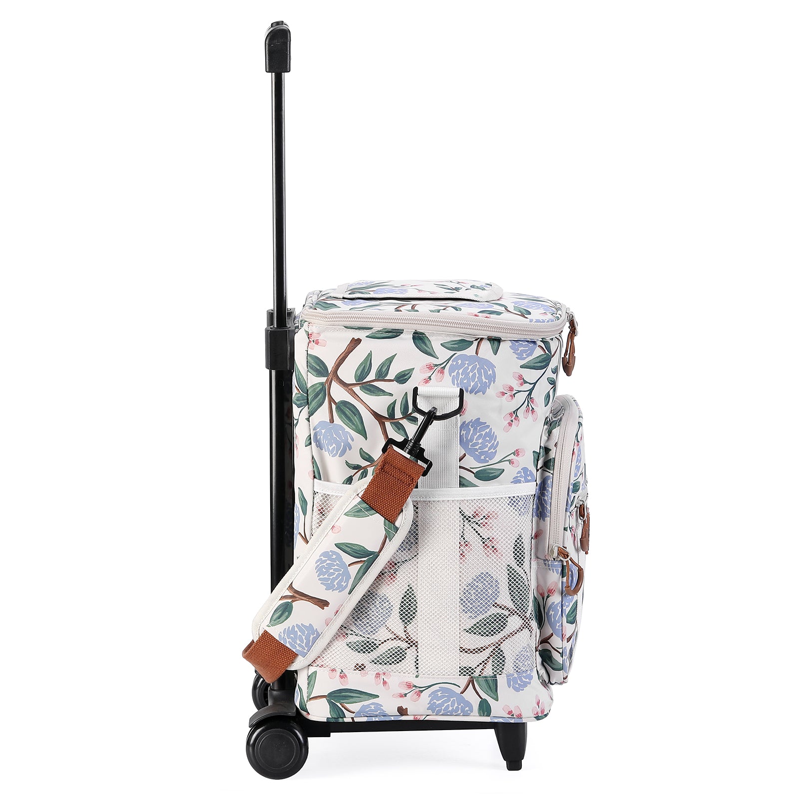 Brisby Boodschappentrolley 32L white flower - incl. koelvak, koelelementen