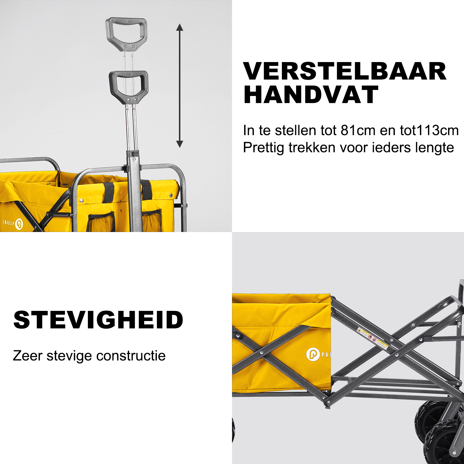 Packaway Bolderkar XL 80kg oker - opvouwbaar - heavy duty - wasbaar