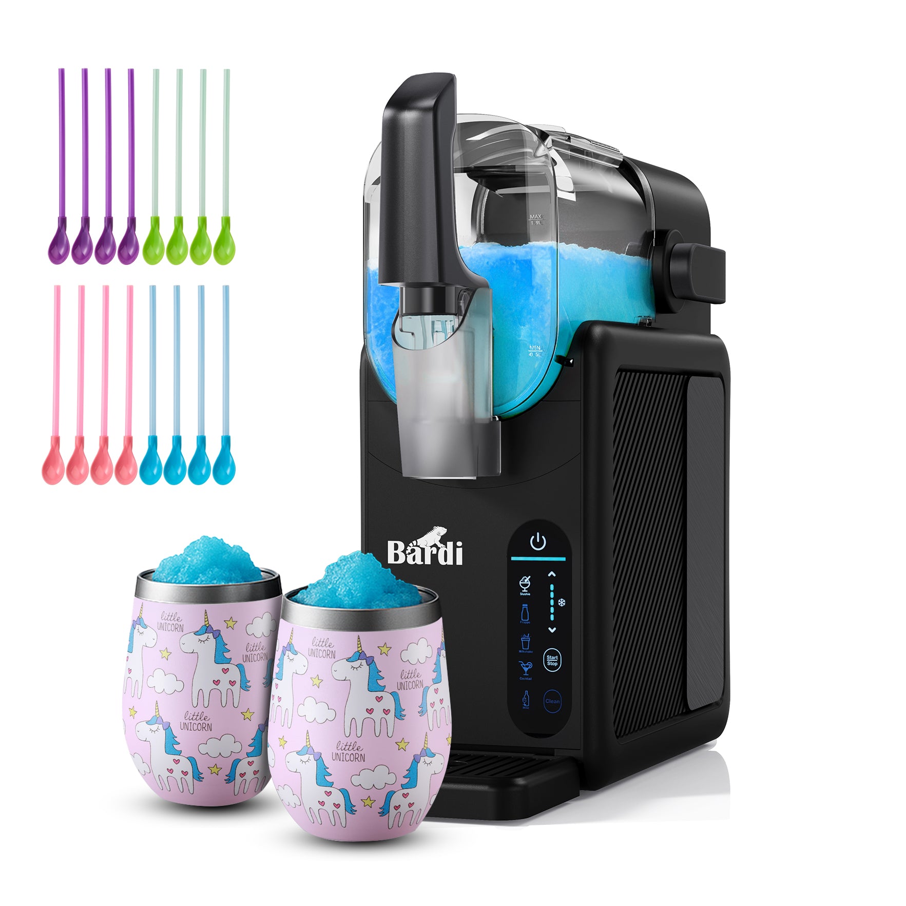 Bardi Slushmachine 2,6L + 2 thermoscups unicorn set - 7-in-1