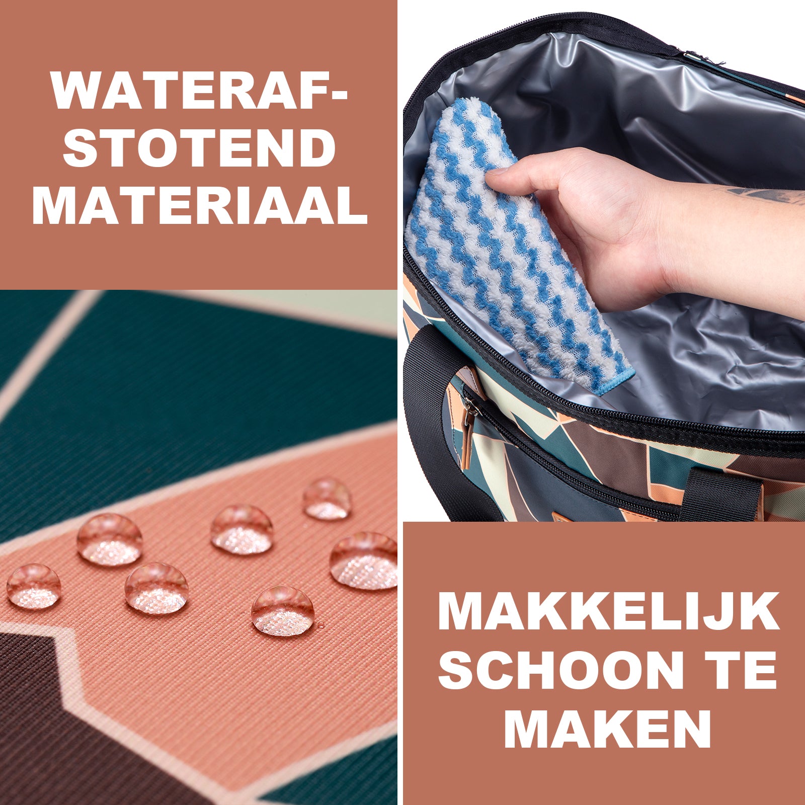 Koeltas 21L abstract colours - GRATIS mealbox - boodschappentas - 4-laags geïsoleerd - incl. 2 gratis koelelementen en schouderband