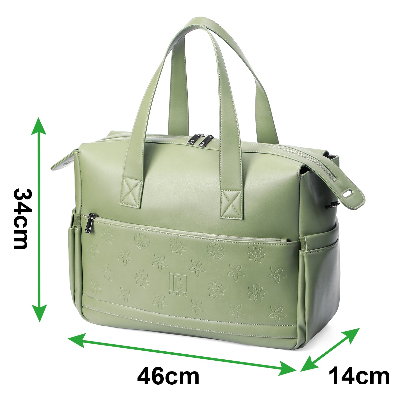 Venezia weekend bag green - shoulder bag - travel bag - hand luggage - hard-wearing - incl. hanging hooks - PU leather