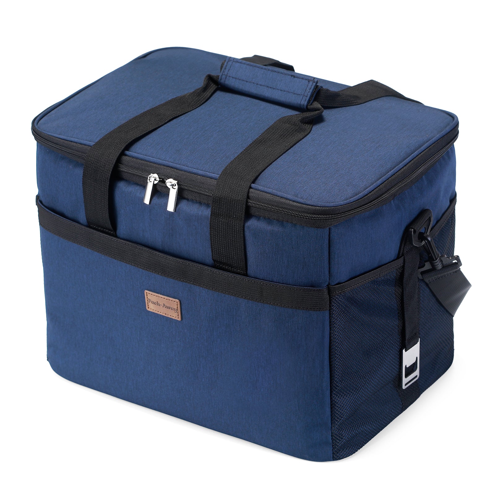 Cooler bag 30L blue - lunch bag - foldable - 4-layer insulated - incl. 4 free cooling elements and carrying strap