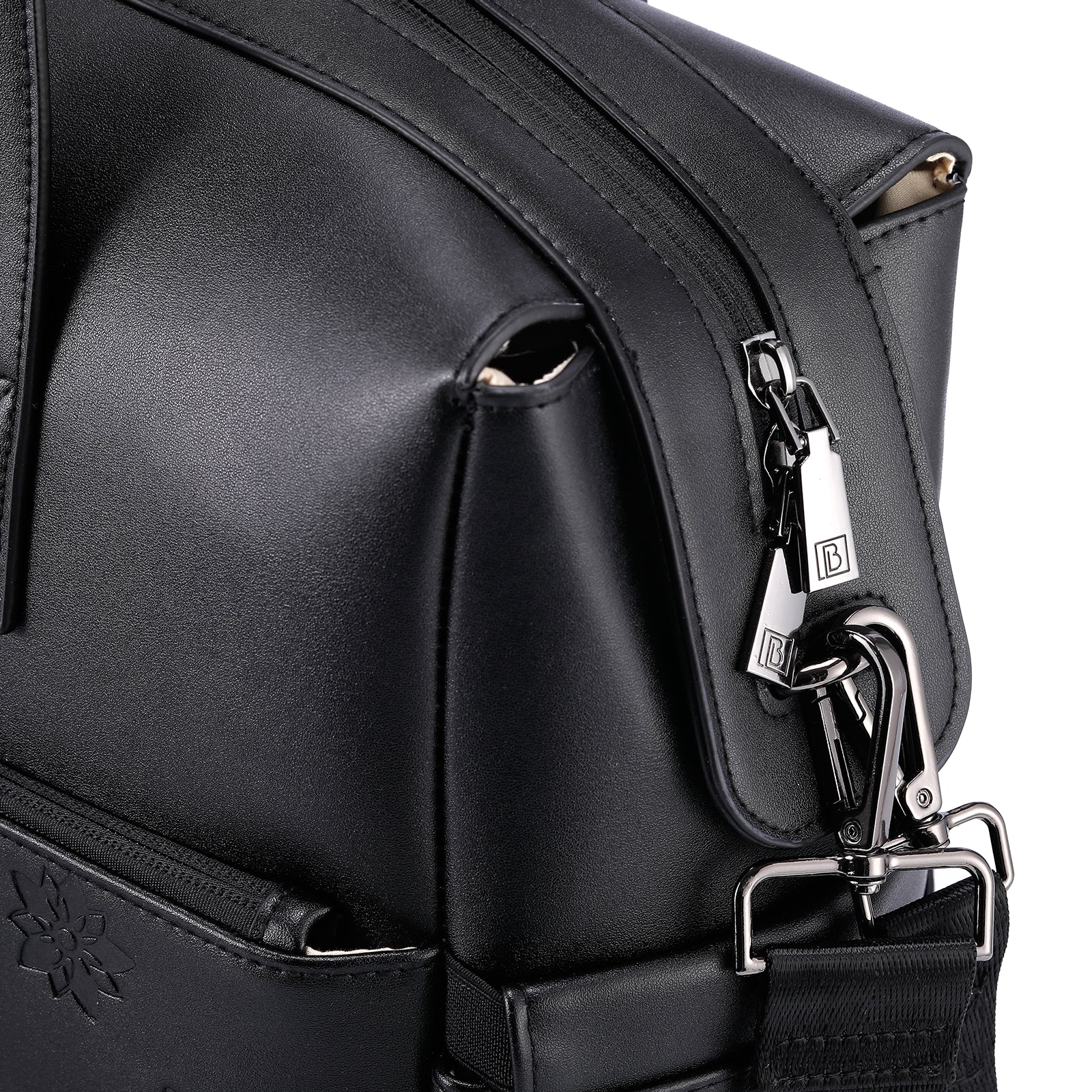 Venezia weekend bag black - shoulder bag - travel bag - hand luggage - wear-resistant - incl. hanging hooks - PU leather