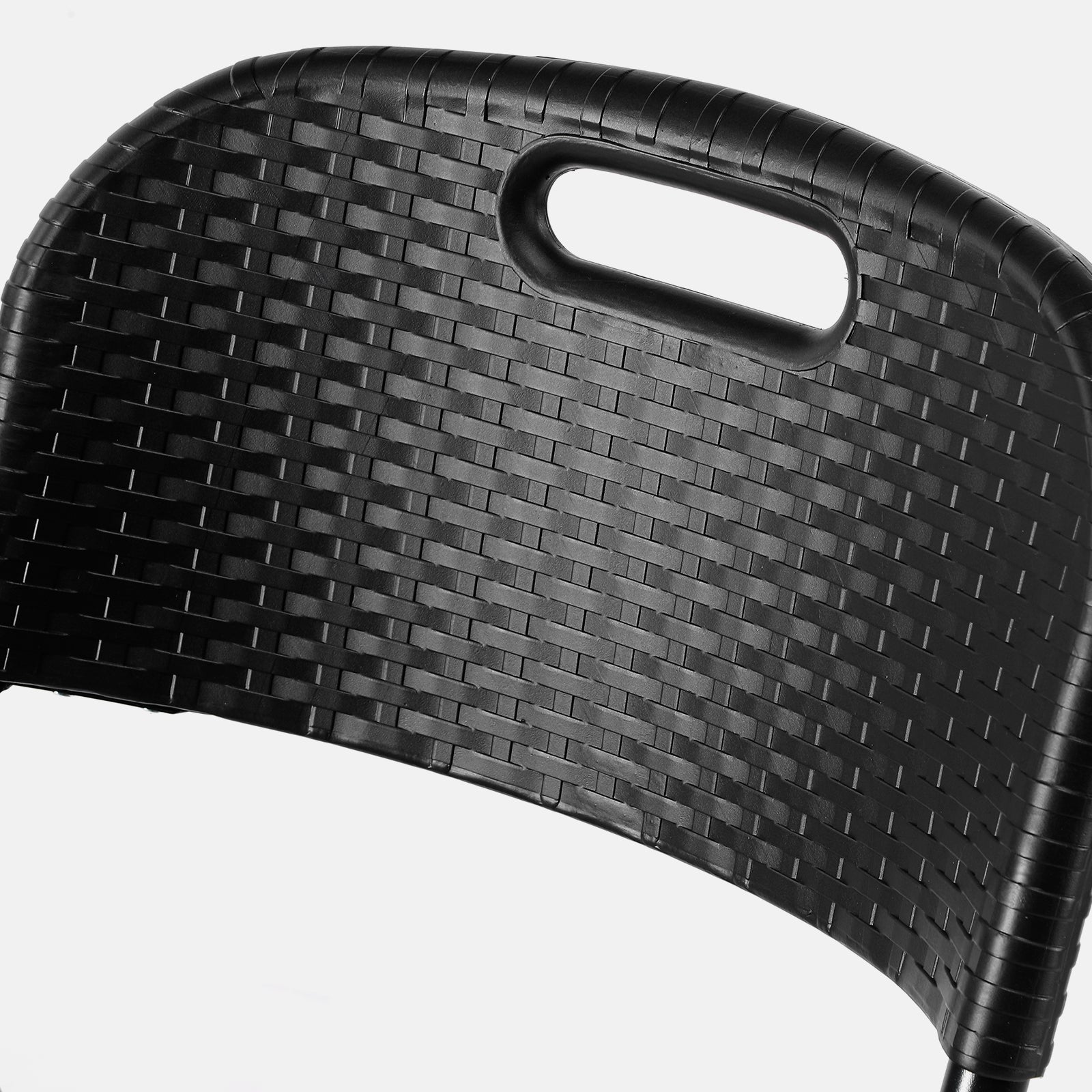 Bardi 4-delige Klapstoelen set zwaar rotan zwart - 200 kg draagvermogen