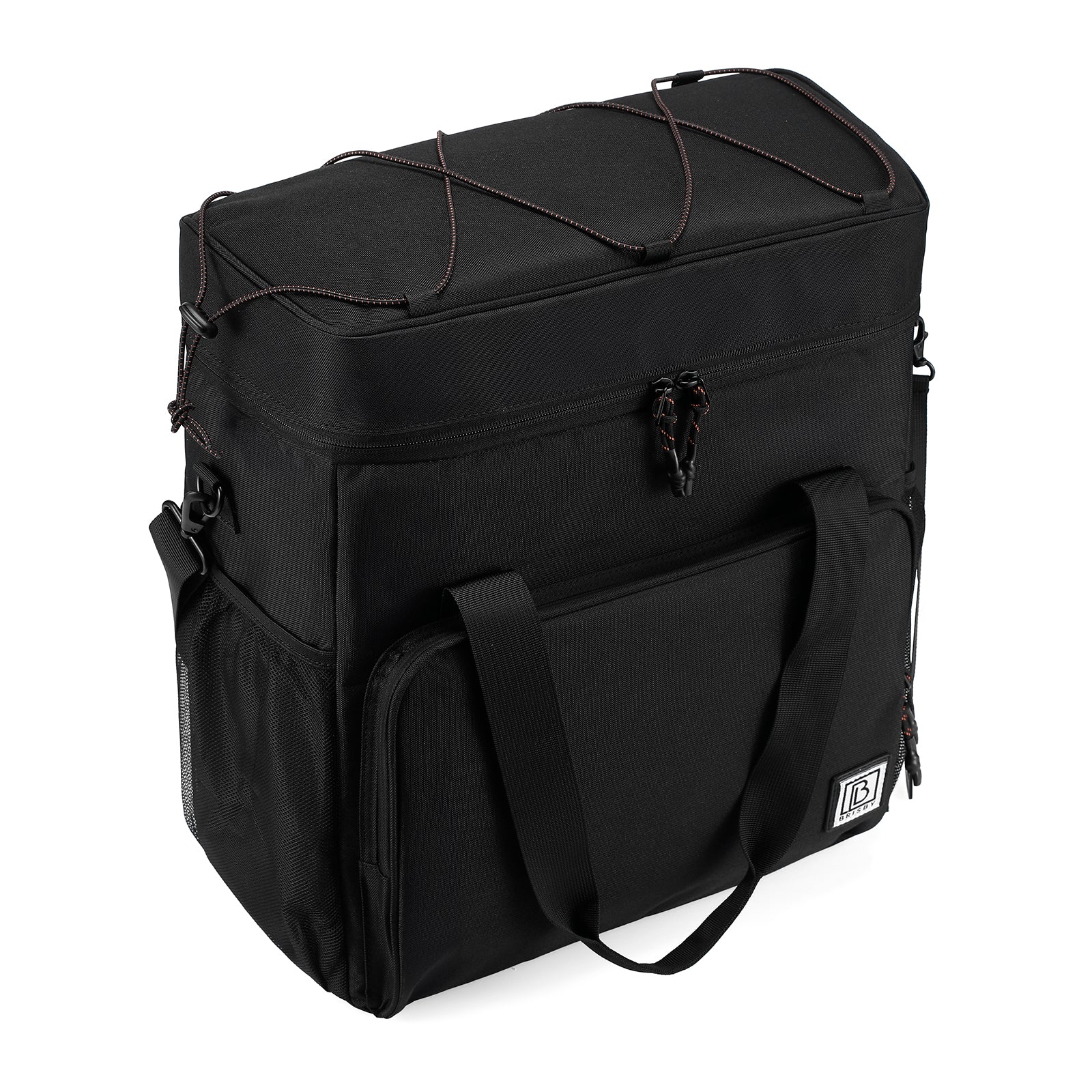 Koeltas 40L zwart-oranje binnenzijde - Lunchtas - 4-laags geïsoleerd - incl. 6 gratis koelelementen en schouderband