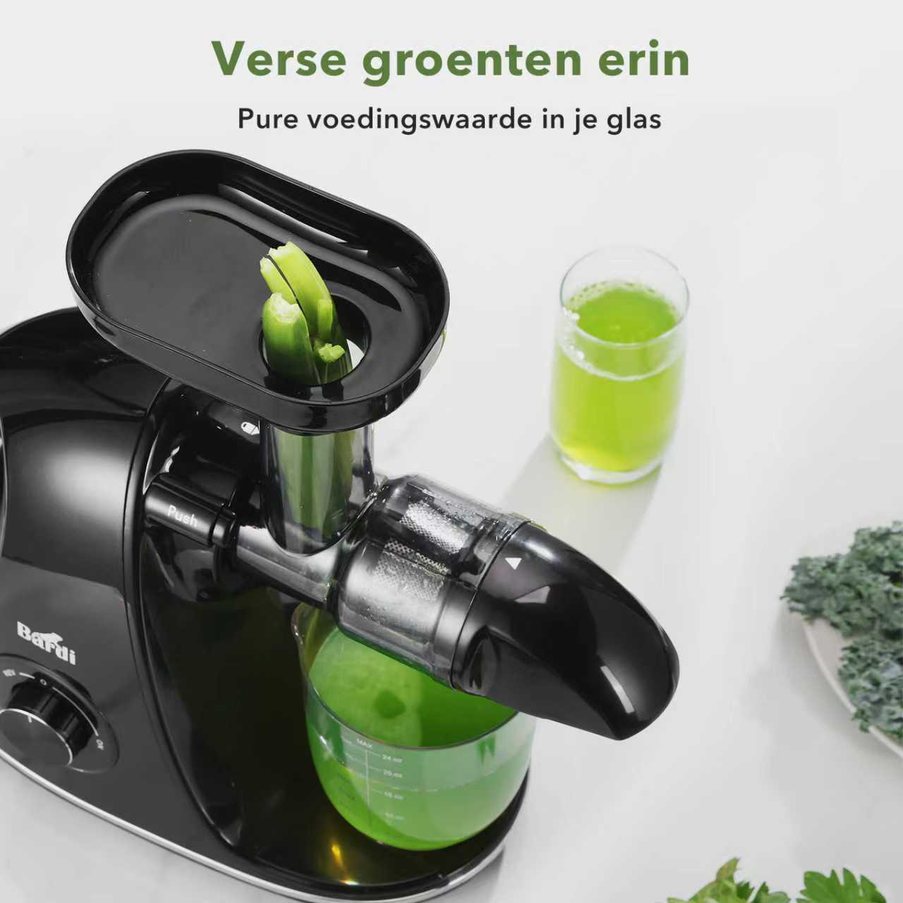 Bardi Slowjuicer zwart - 700 ml pulpreservoir - incl. schenkkan