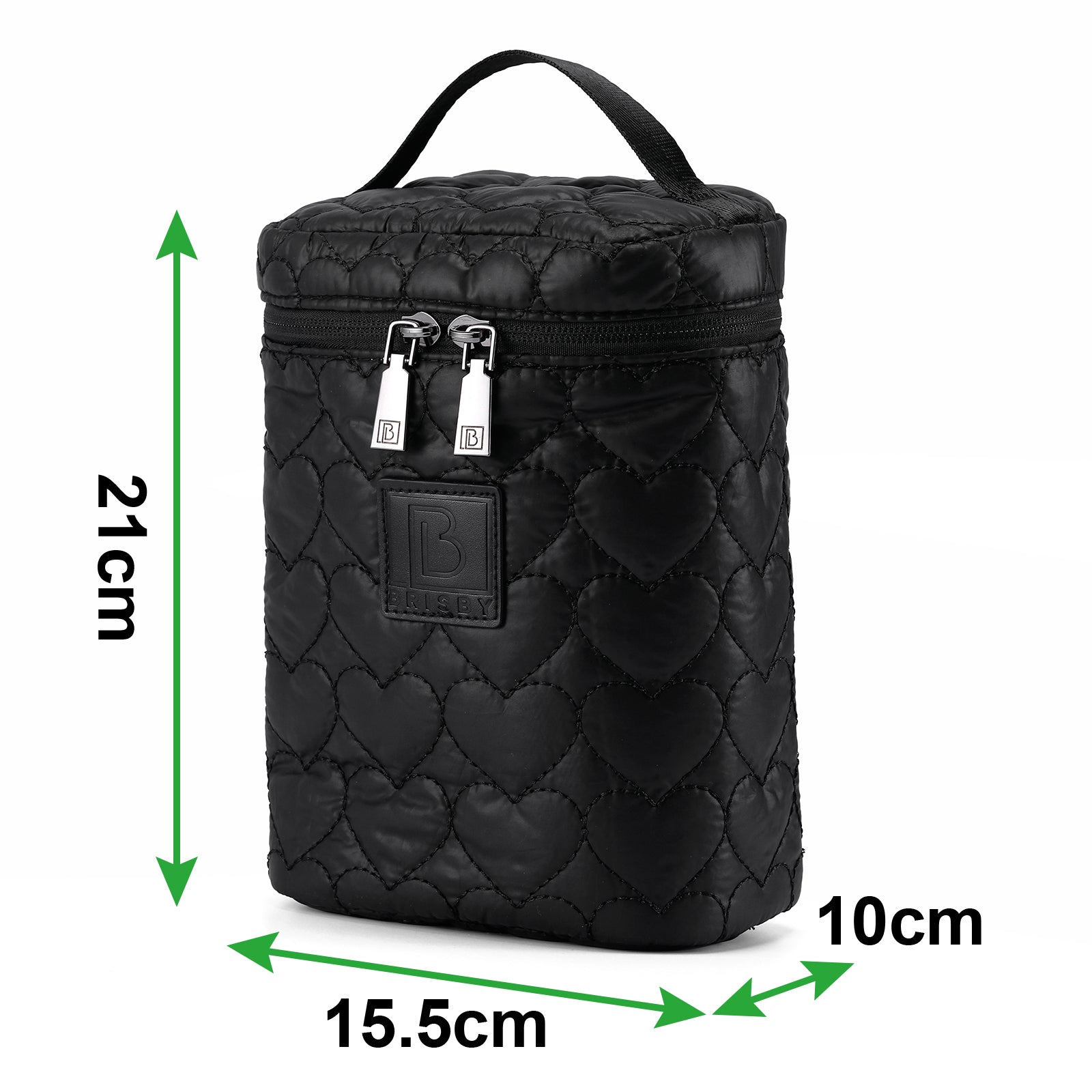 Florence diaper bag 17L black - shoulder bag, care bag - hard-wearing - incl. cool bag, changing mat and stroller hooks - nylon