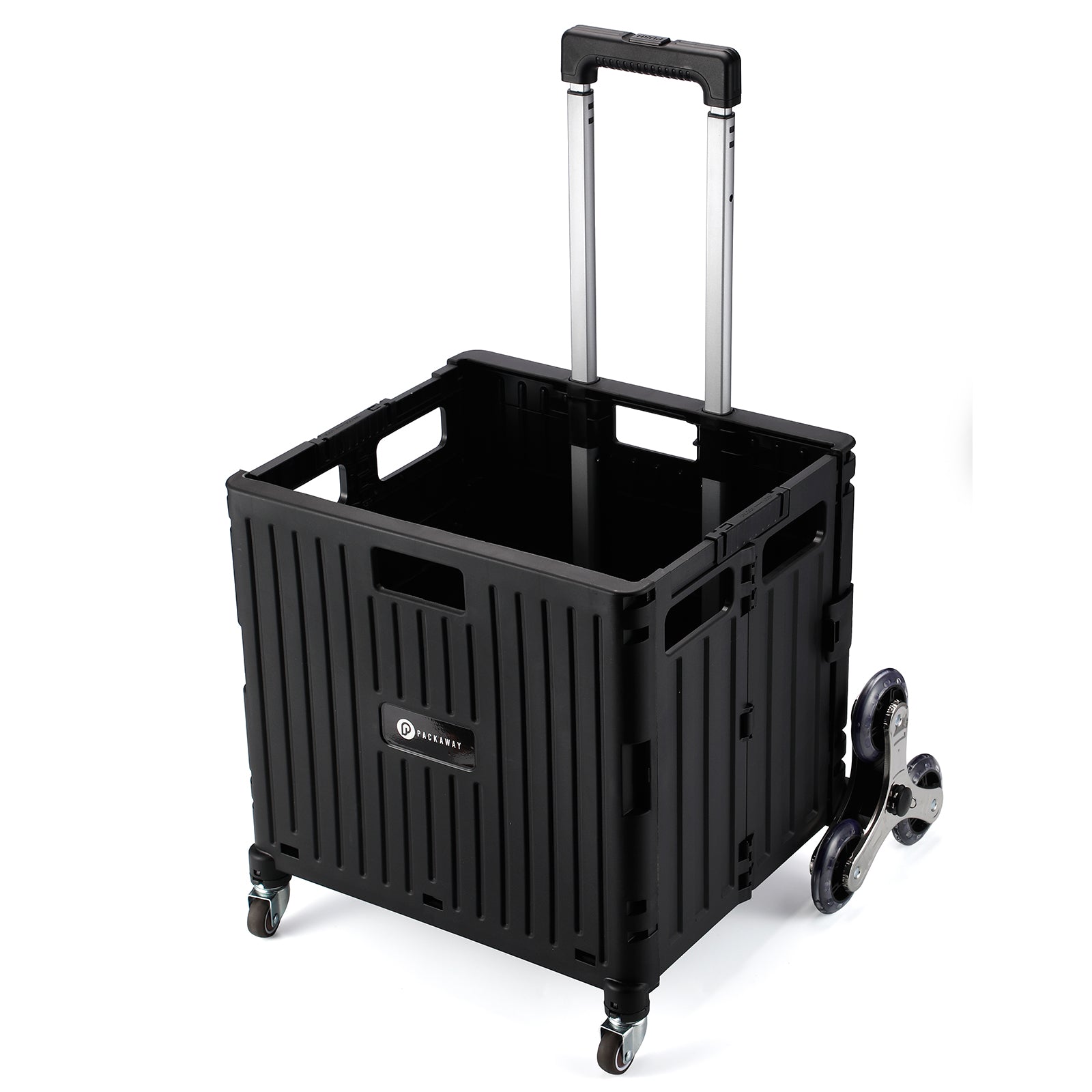 Packaway Boodschappentrolley 50L XL zwart - incl. trapwielen, deksel - 35 kg draagvermogen