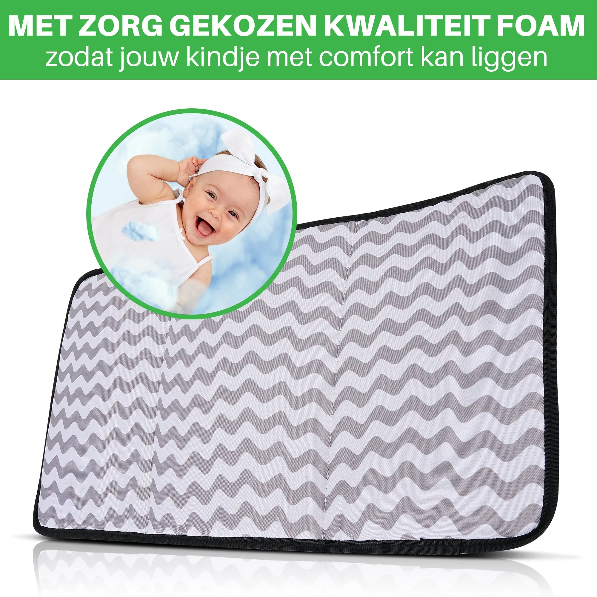 Two-tone slijtvaste luiertas grijs en zwart - verzorgingstas - incl. buggymontage en verschoningsmat