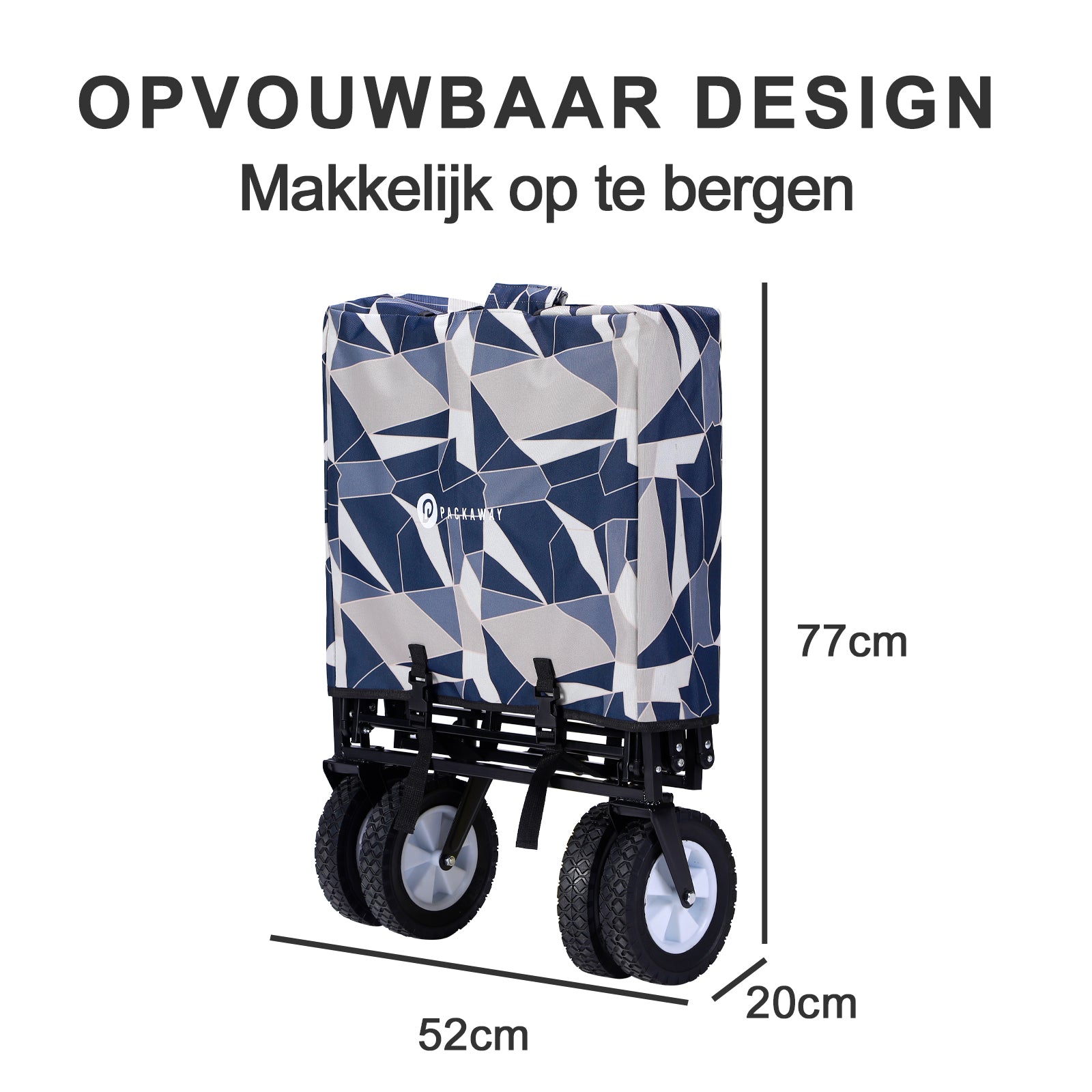 Packaway Bolderkar 70kg abstract pastel - opvouwbaar - wasbaar