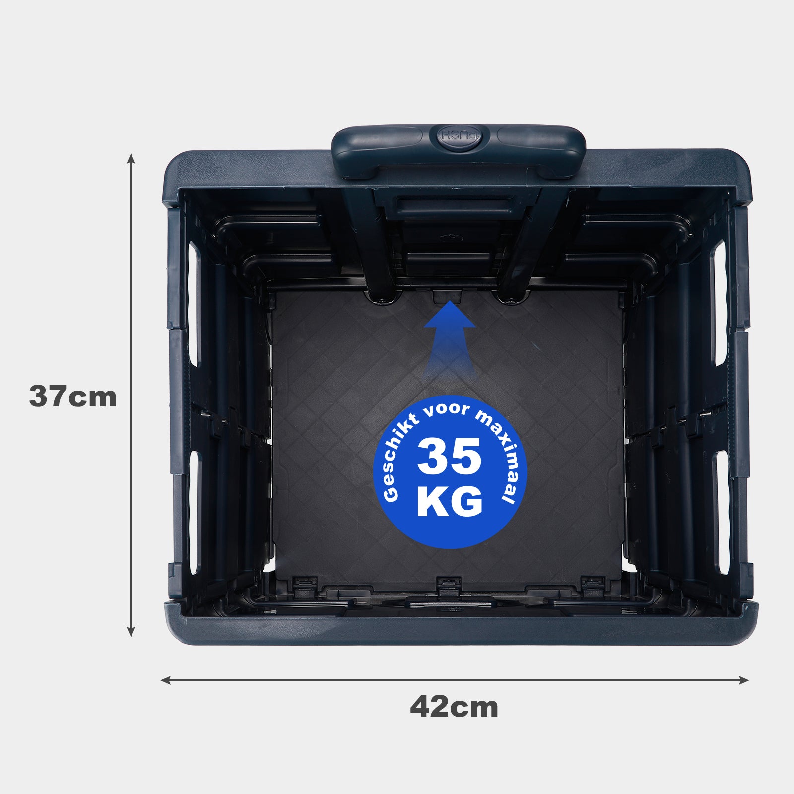 Packaway Boodschappentrolley krat XL 50L blauw - incl. deksel