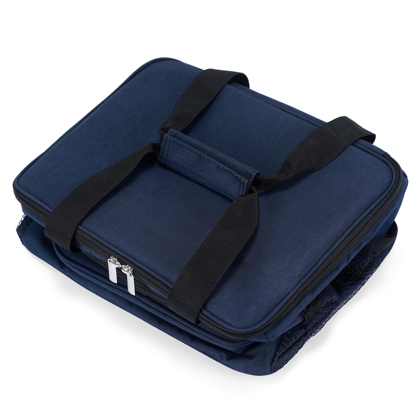 Cooler bag 15L dark blue - lunch bag - 4-layer insulated - foldable - incl. 2 free cooling elements and carrying strap