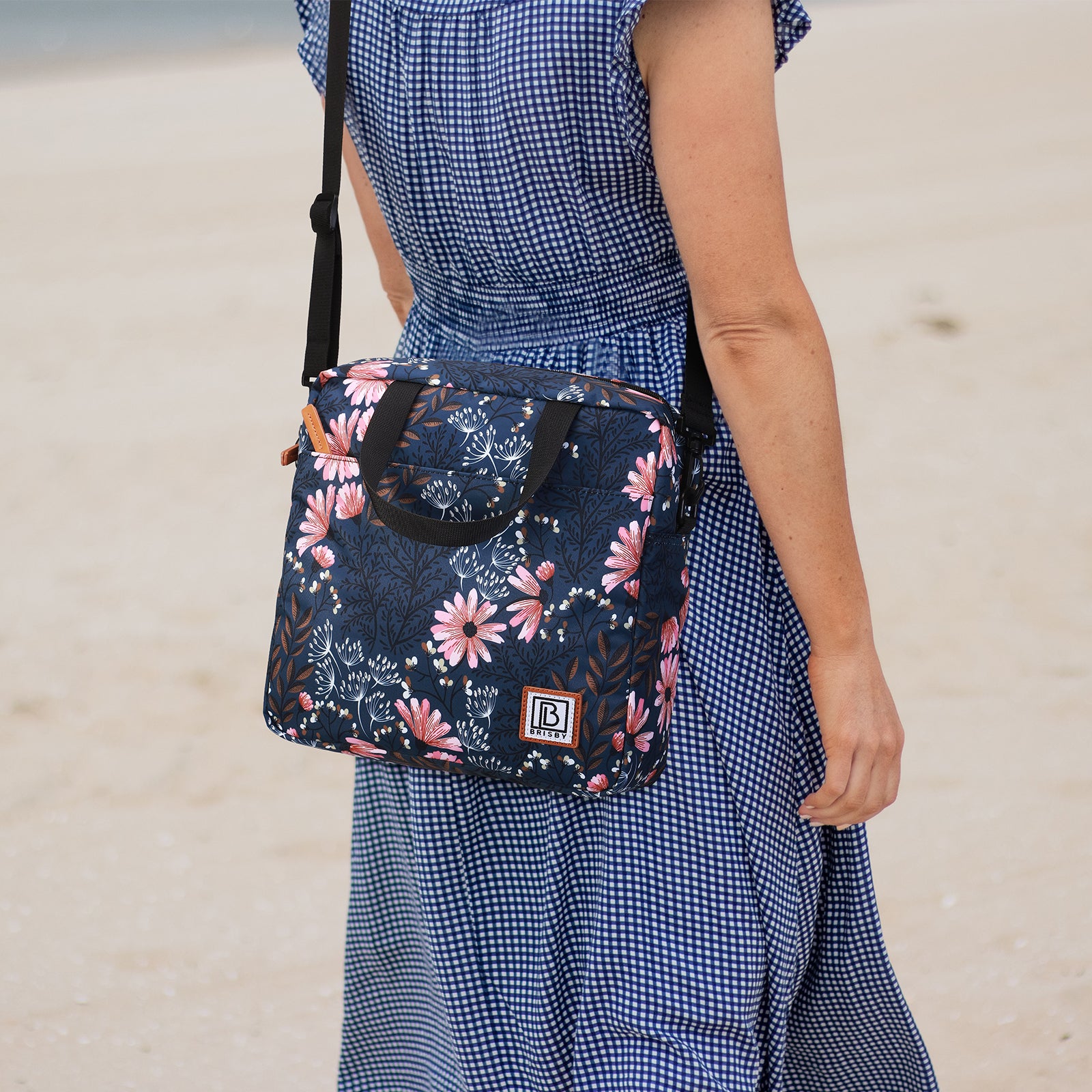 Cooler bag 7L Japanese flower - Lunch bag - 4-layer insulated - 2 free cooling elements - incl. shoulder strap
