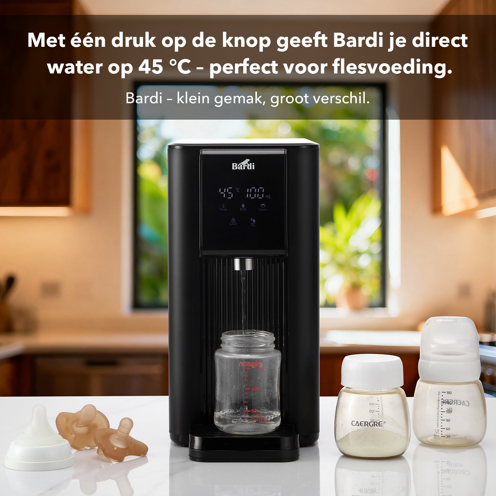 Bardi Heetwaterdispenser 2,6L set - incl. 3 thermoscups + onderzetter - instant-heating - 6 temperatuurstanden