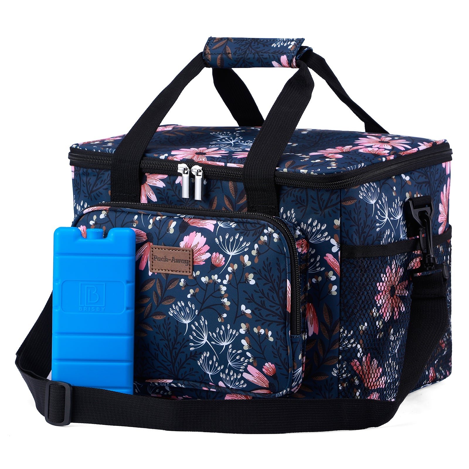 Cooler bag 15L Japanese flower - lunch bag - 4-layer insulated - foldable - incl. 2 free cooling elements and carrying strap