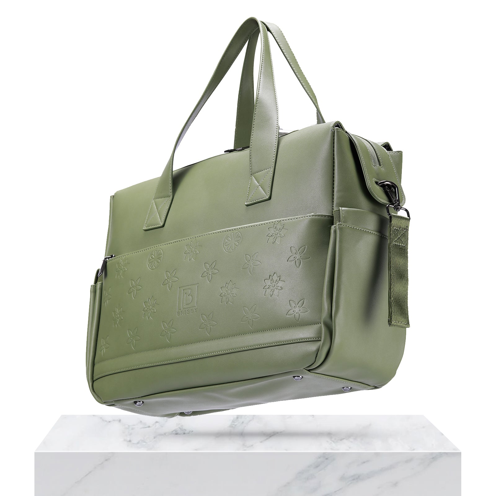 Venezia weekend bag green - shoulder bag - travel bag - hand luggage - hard-wearing - incl. hanging hooks - PU leather
