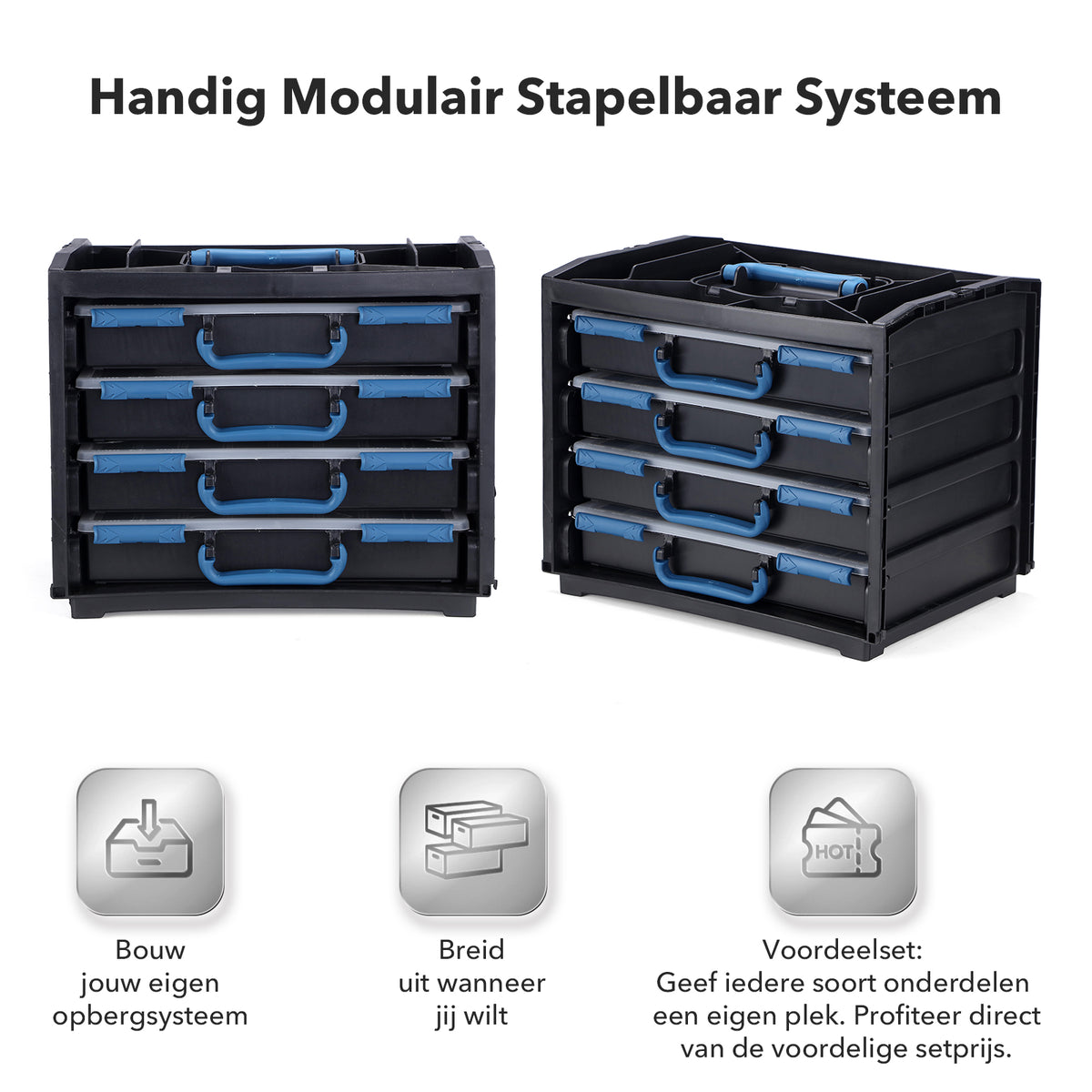 Packaway 5 Delige Draagbare Luxe Assortimentsdoos, Assortimentskoffer Met 65 Uitneembare bakjes.