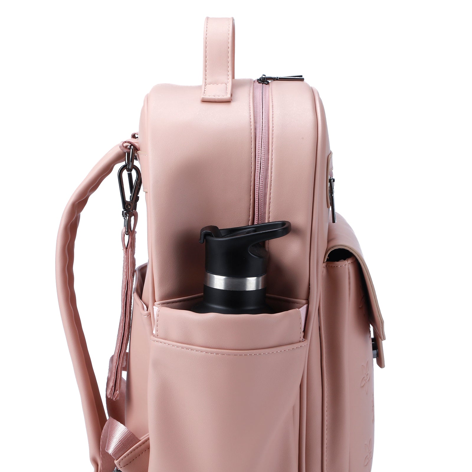 Venezia durable backpack pink - PU leather - 14 inch laptop compartment - water-repellent