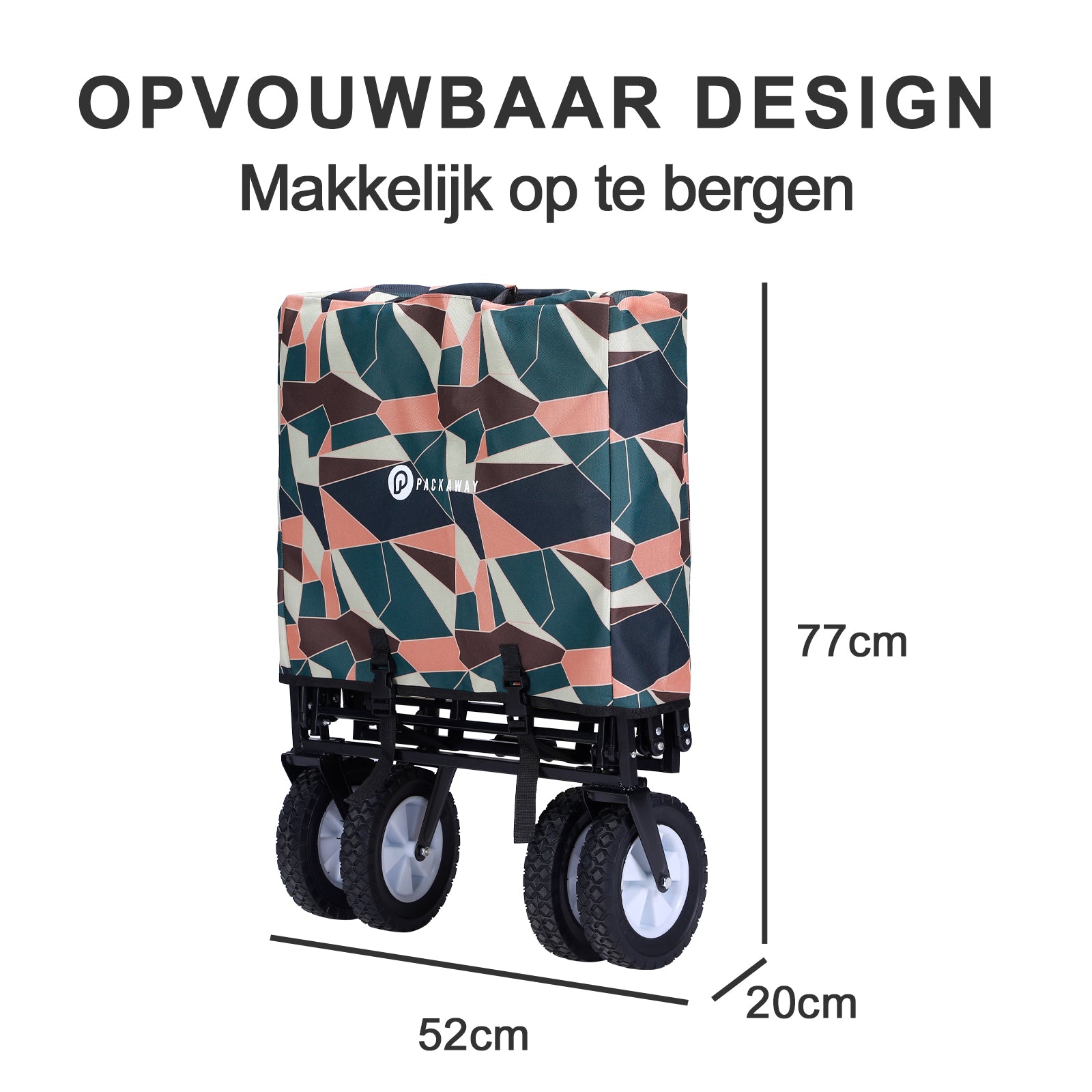 Packaway Bolderkar 70kg abstract colours - opvouwbaar - wasbaar