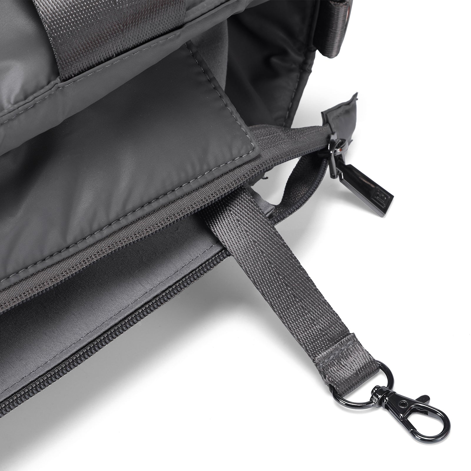 Florence diaper bag 17L grey - shoulder bag, changing bag - hard-wearing - incl. cool bag, changing mat and pram hooks - nylon