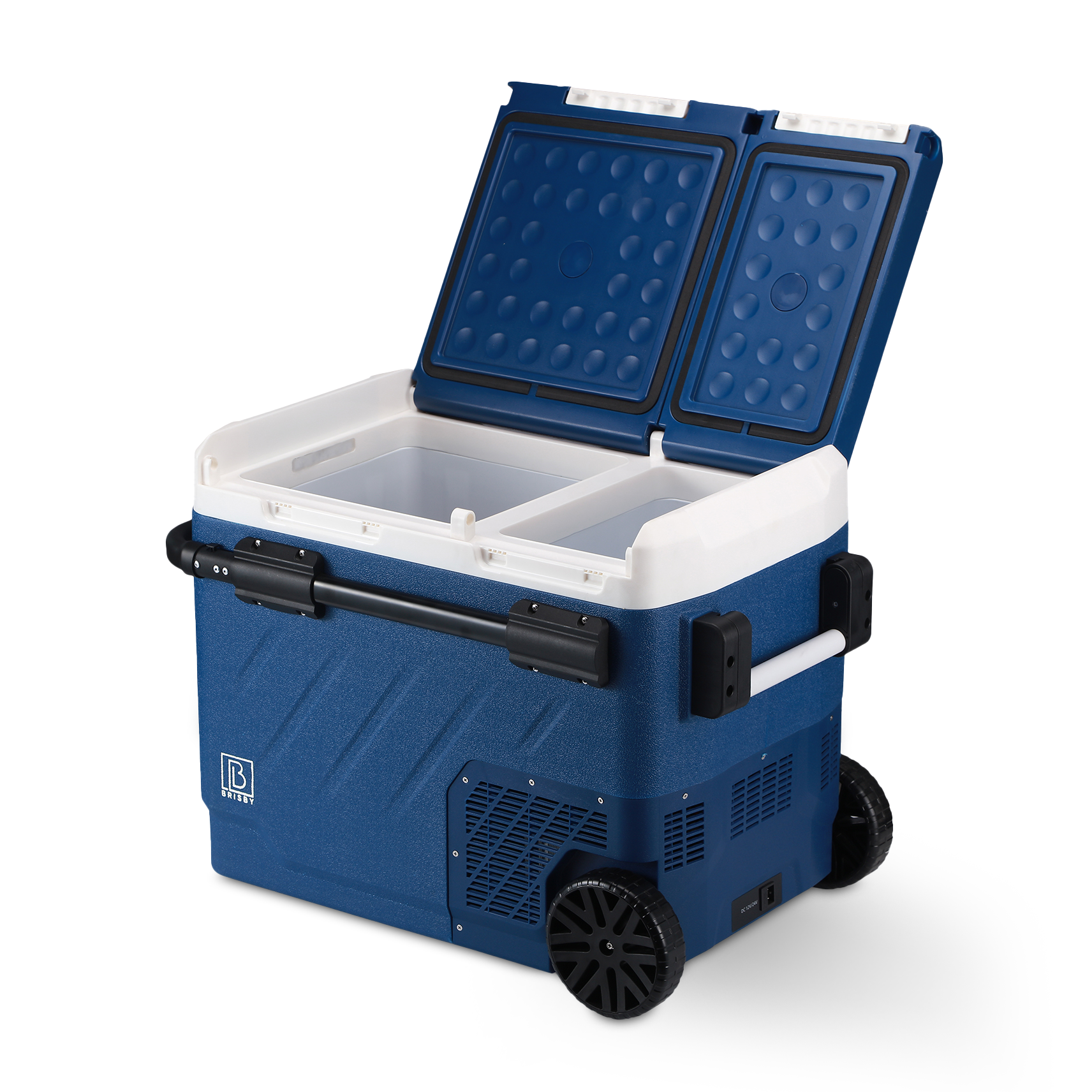 Brisby Compressor koelbox 58,1L blauw - incl. 2x 1,2L thermosbeker