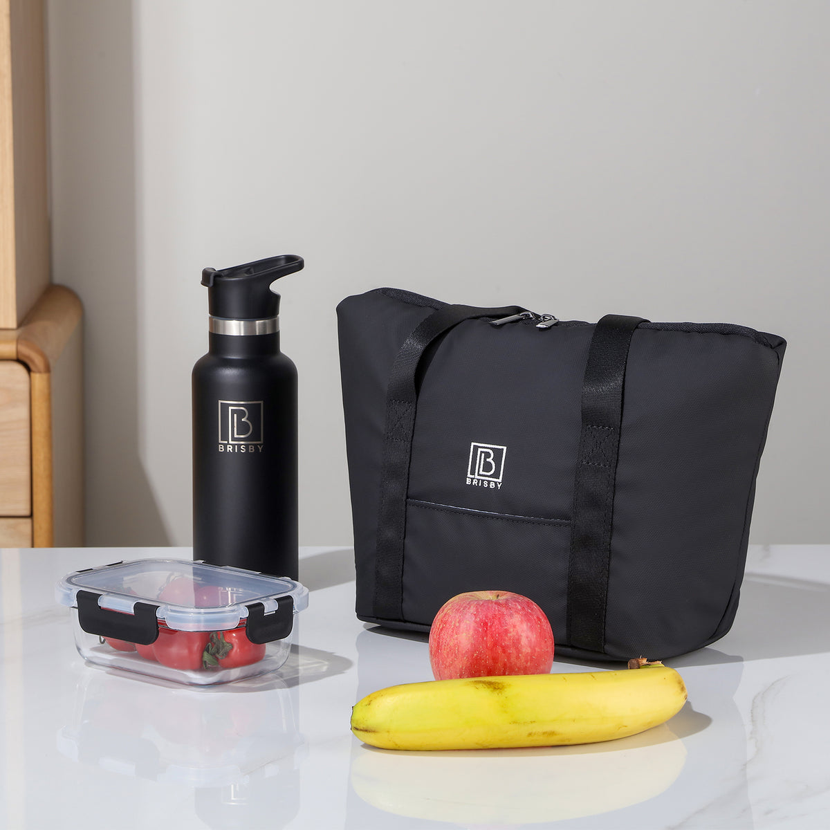 Brisby 4 Laags Geïsoleerde Koeltas - Lunchtas 6 liter - Zwart