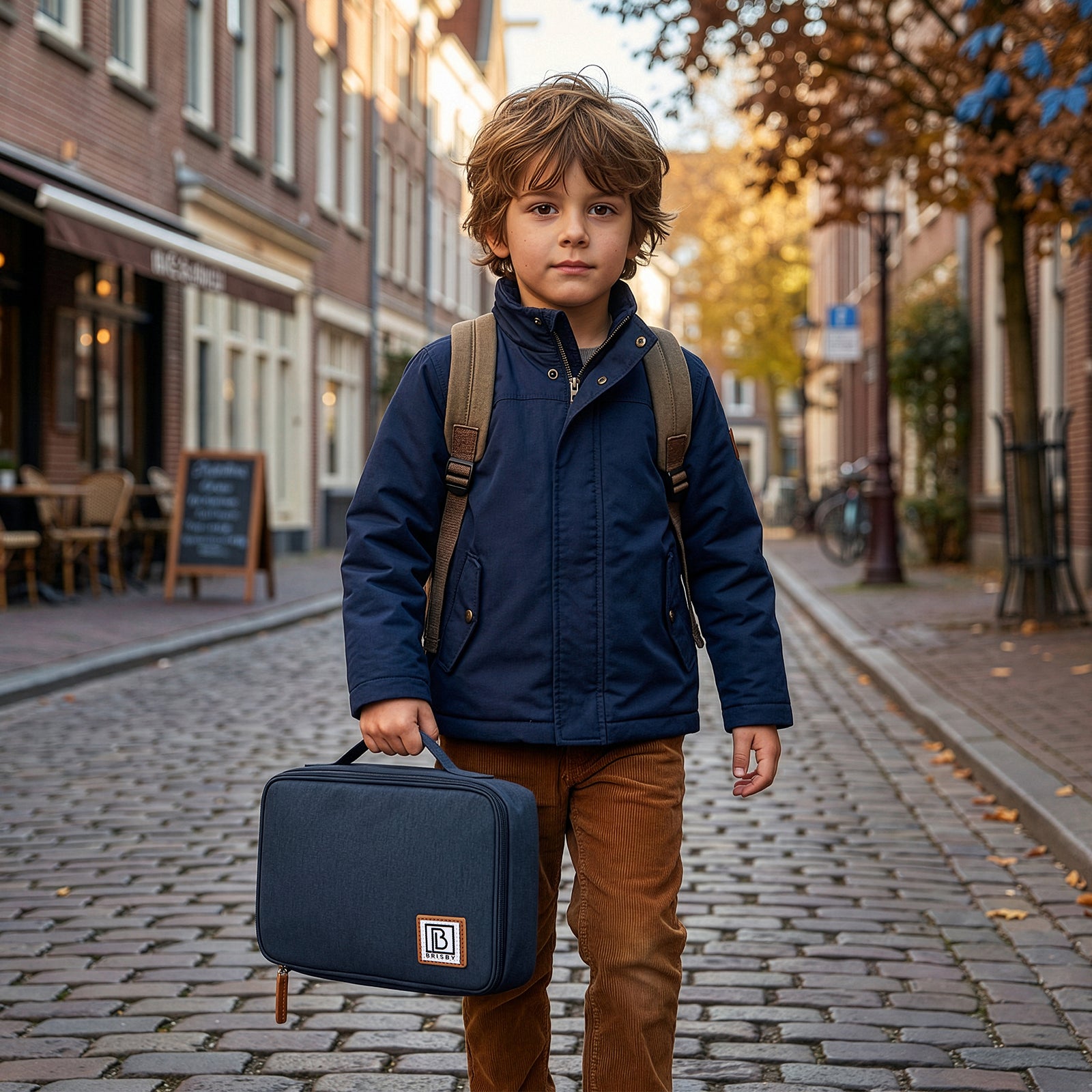 Brisby Koeltas & Lunchtas 2,5 Liter voor Kinderen - Inclusief Koelelement & Naamkaartje - Blauw