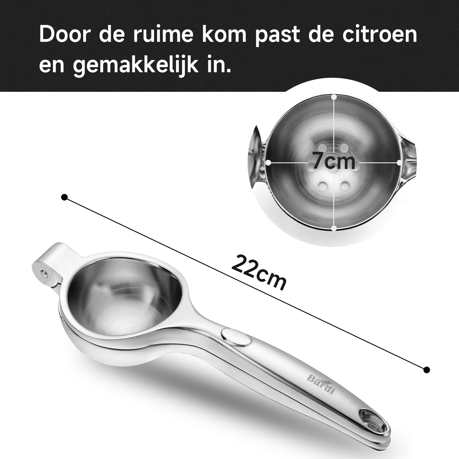 Bardi citruspers chroom - handpers - incl. gratis e-book