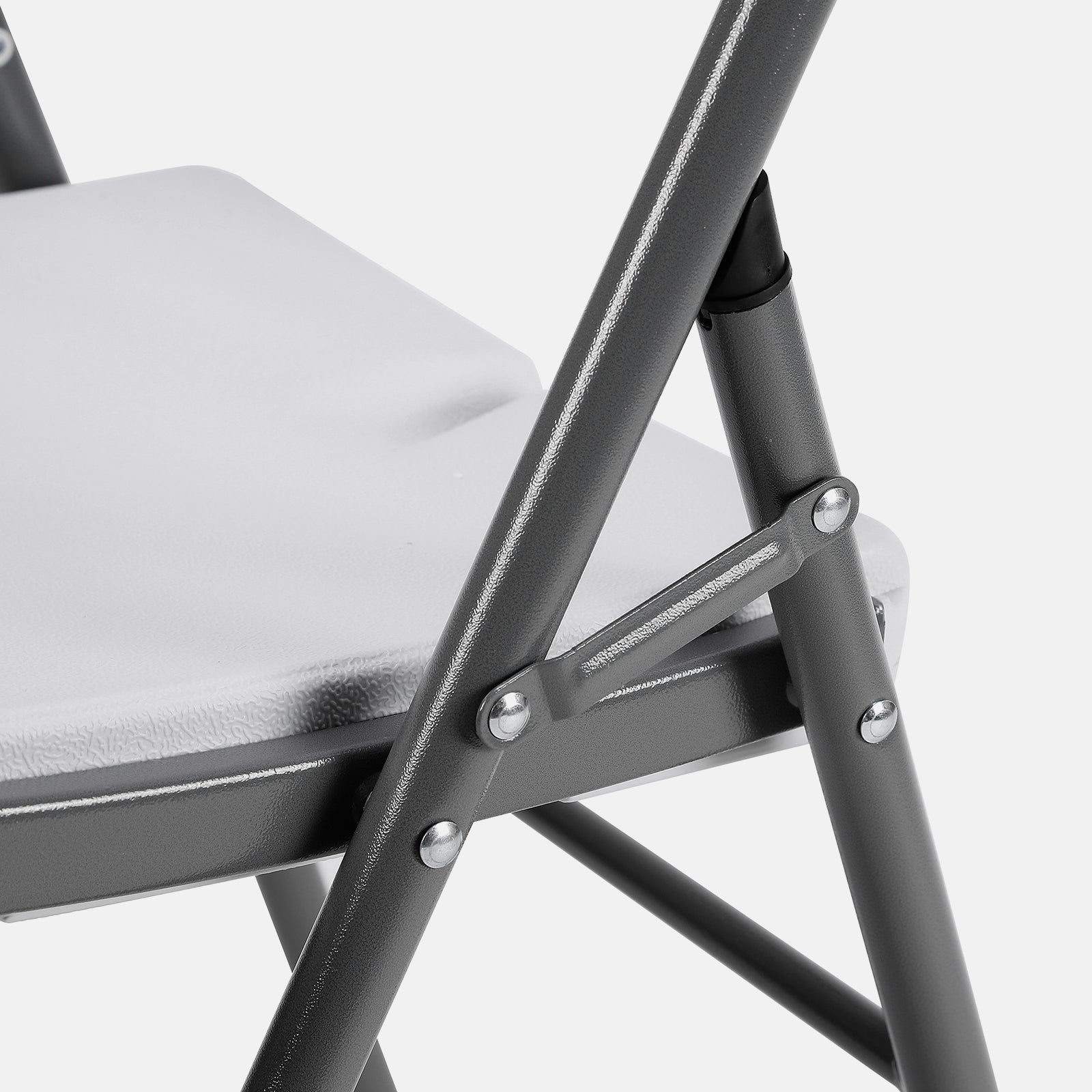 Bardi 4-piece folding chair set white/grey - heavy quality - weatherproof - 47x54x87 cm