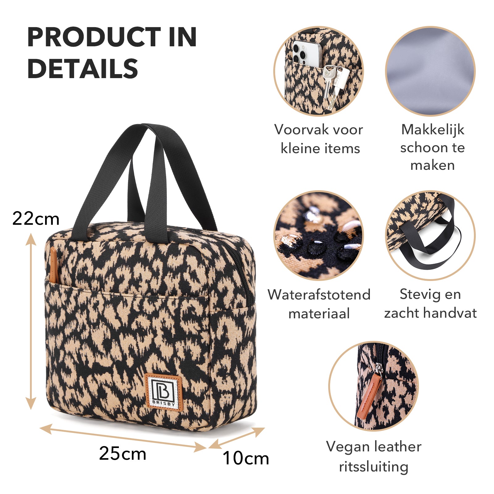 Brisby Koeltas Lunchtas 4L - Waterafstotend - Geïsoleerde Kolftas - Inclusief Koelelement - Leo