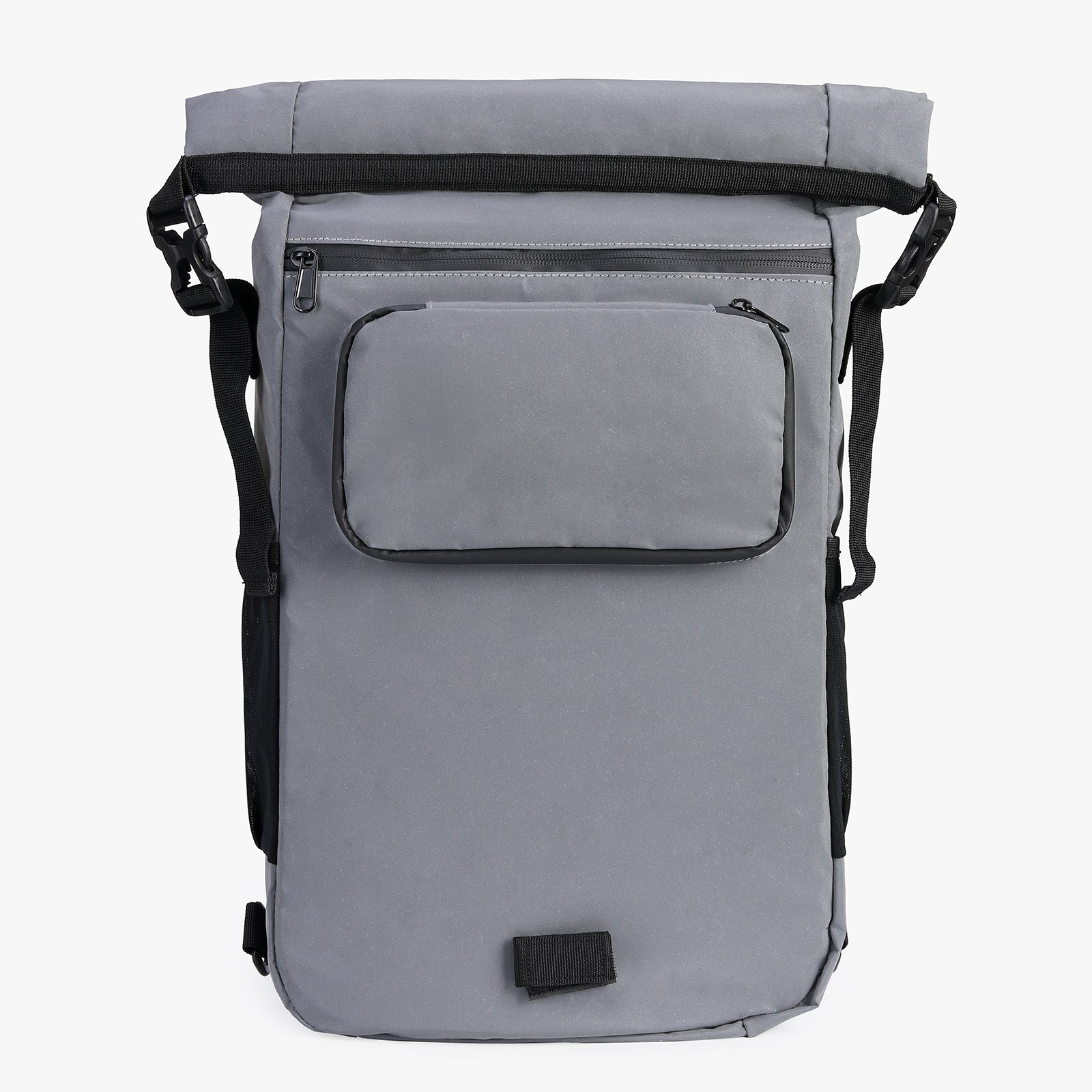 3 in 1 waterproof rolltop bicycle bag set 40-52L gray - 100% reflection - high visibility - bicycle bag - backpack - shoulder bag