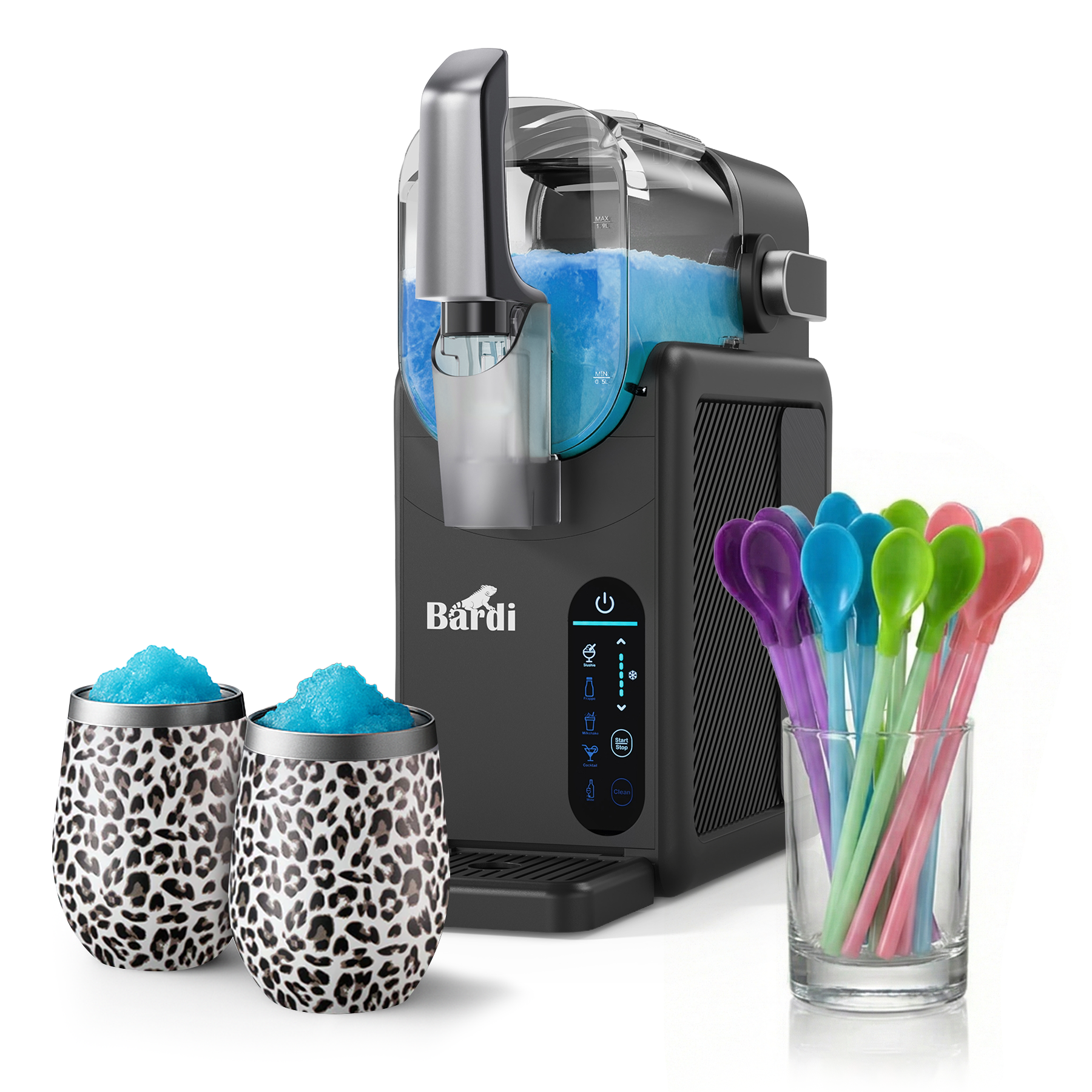 Bardi Slushmachine grijs met set cups Leo