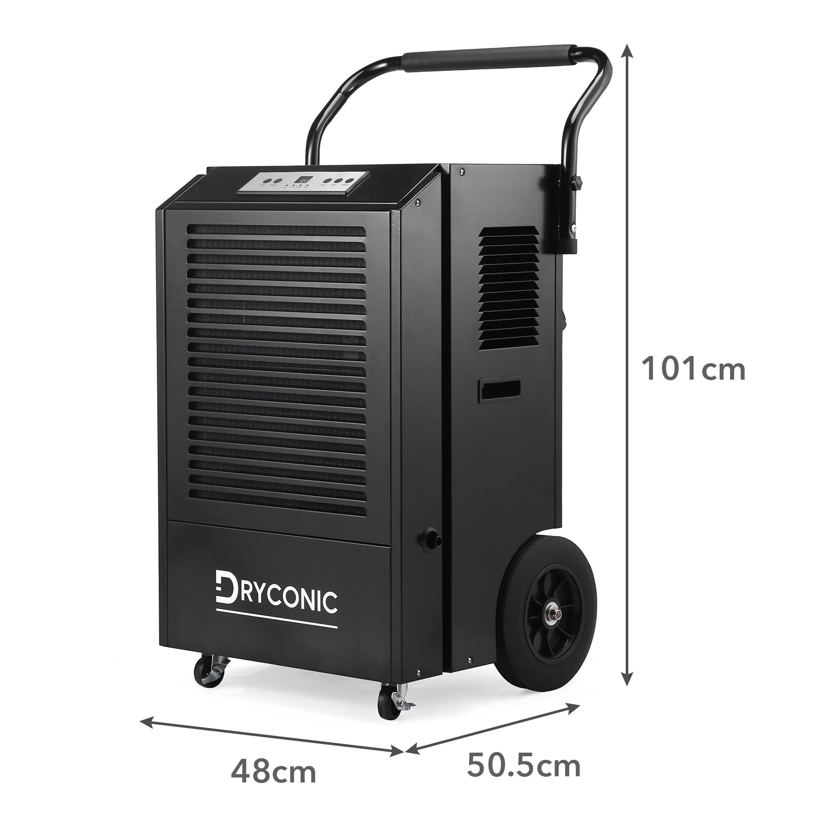 Dryconic Bouwdroger 90L - Professionele luchtontvochtiger - ContinuousDrain® - Auto-Defrost - JobSite™ metalen behuizing - Extra grote luchtinlaat