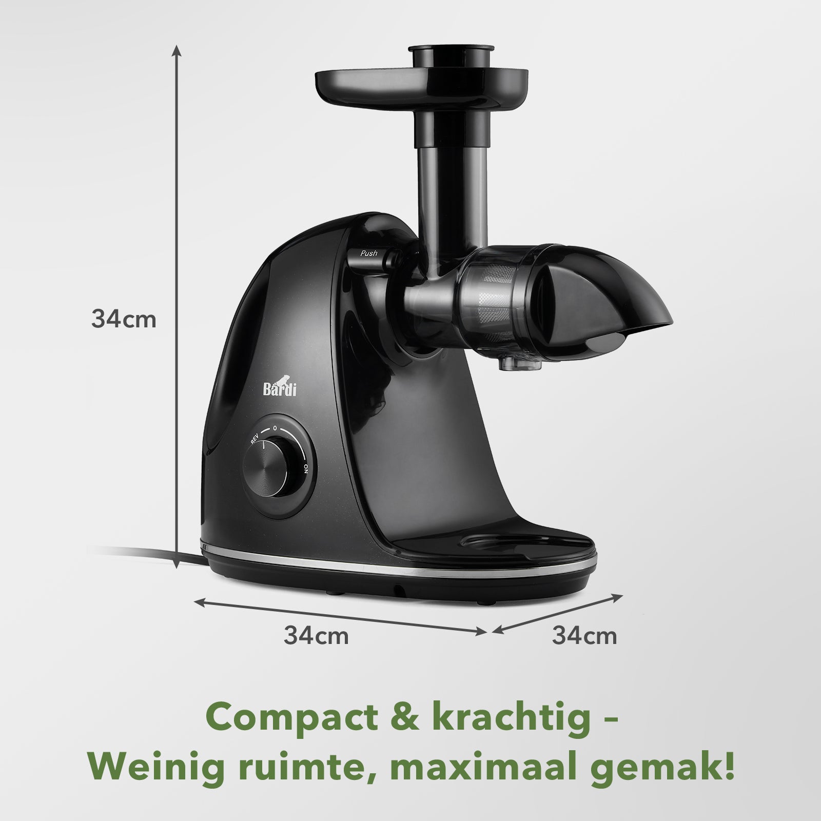 Bardi Slowjuicer zwart - 700 ml pulpreservoir - incl. schenkkan