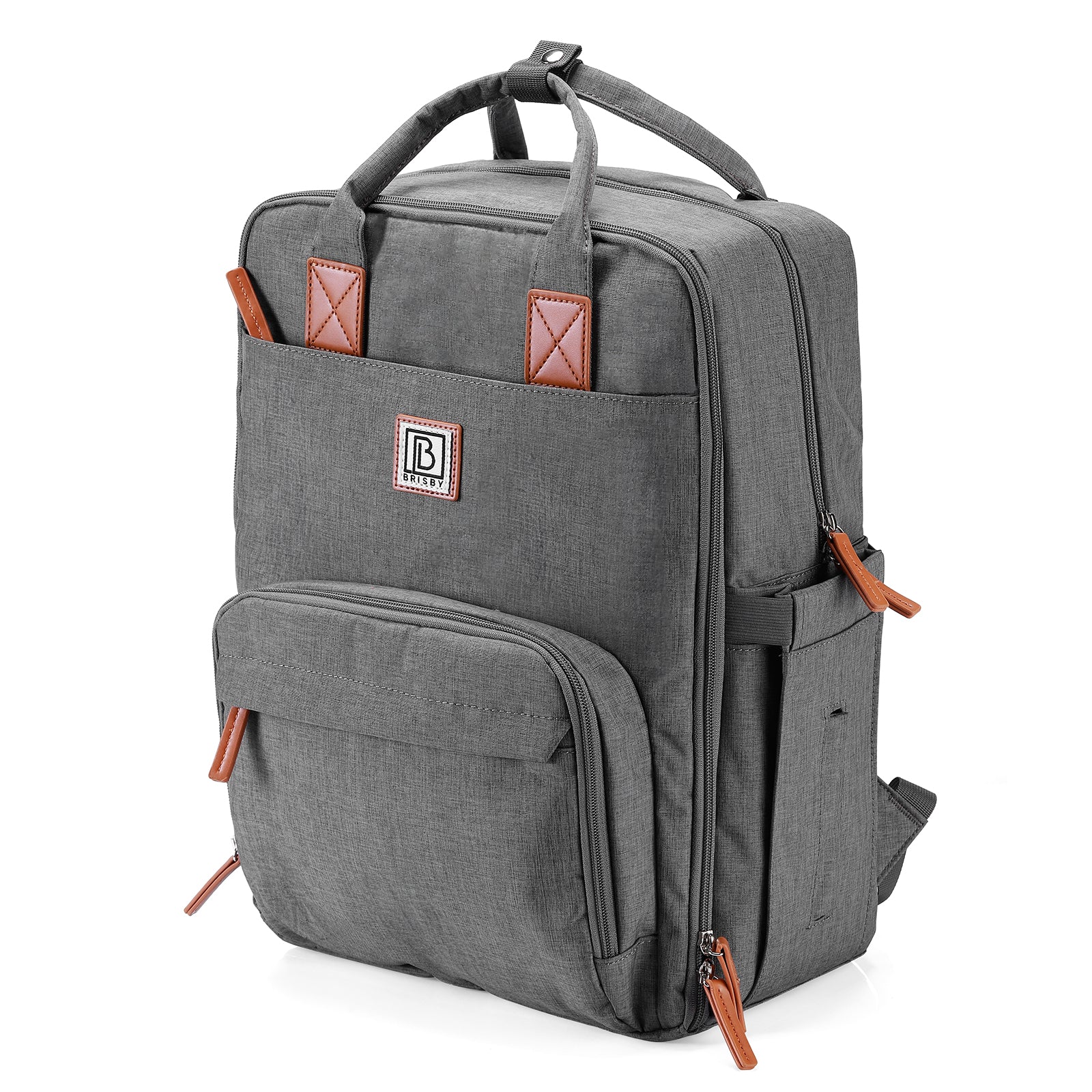Brisby Rugzak voor Dames & Heren – Comfortabele, Waterafstotende Rugtas met Laptopvak, perfect als Schooltas, Werktas & voor op Reis. Geschikt als handbagage. Levenslange Garantie! - Donkergrijs