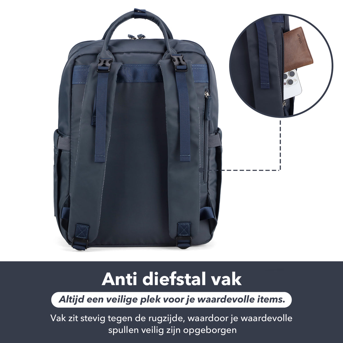 Brisby slijtvaste Luiertas – verzorgingstas – met buggymontage - Urban Blue