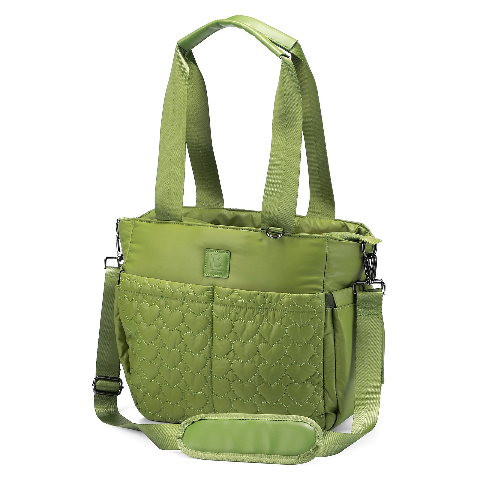 Florence diaper bag 17L green - shoulder bag, care bag - hard-wearing - incl. cool bag, changing mat and stroller hooks - nylon