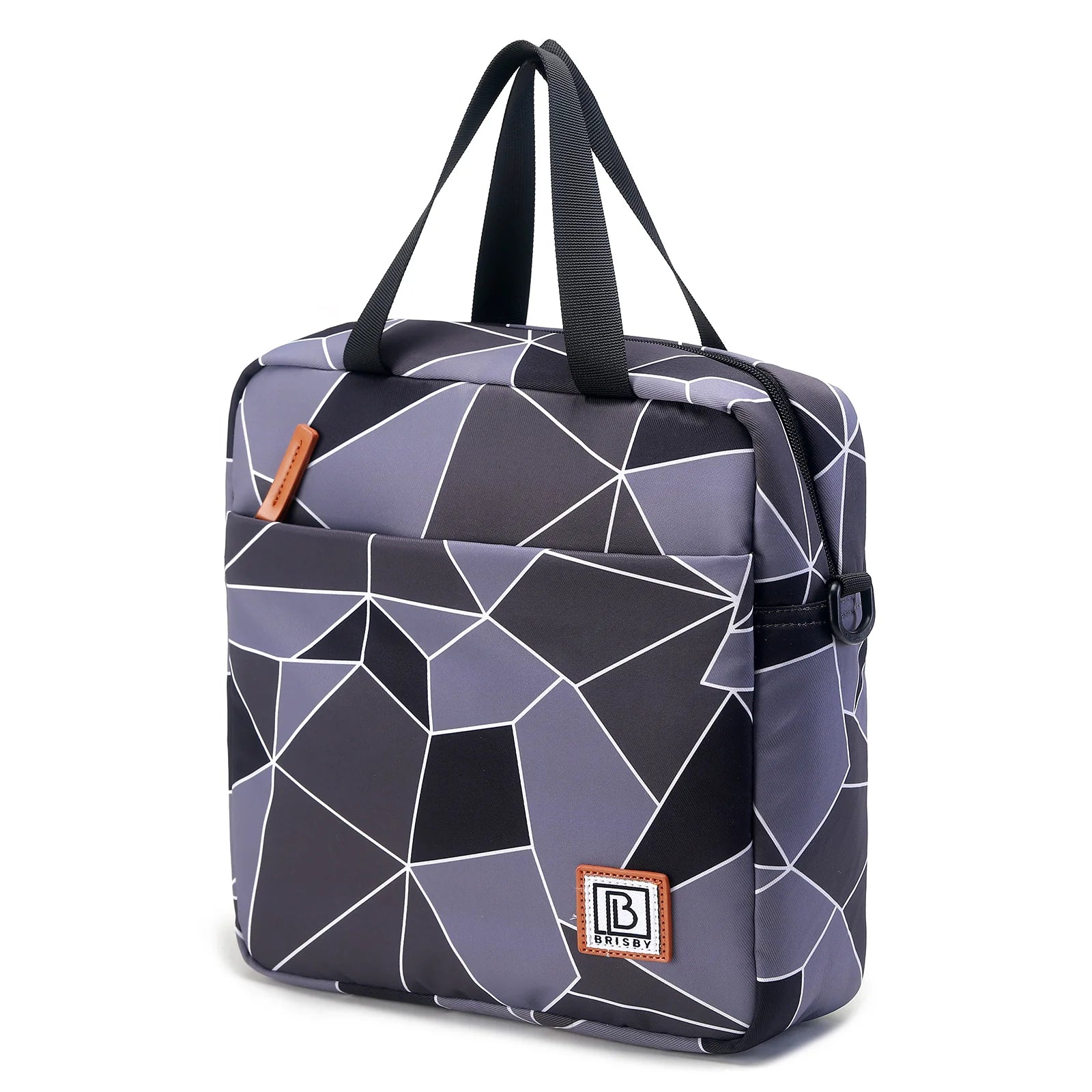 Cooler bag 7L abstract gray and black - Lunch bag - 4-layer insulated - 2 free cooling elements - incl. shoulder strap
