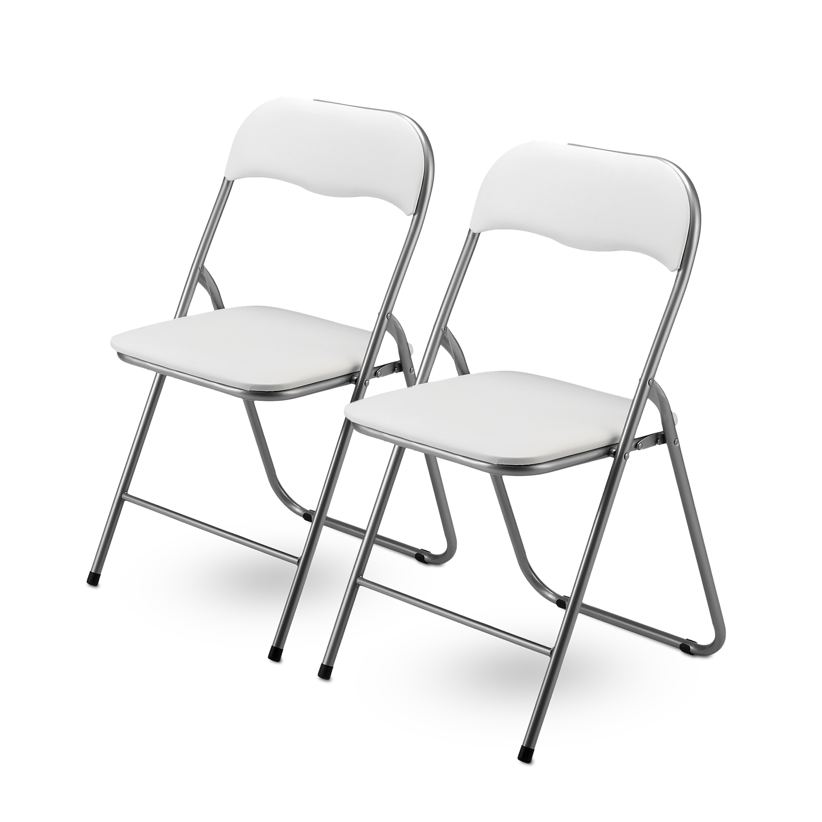 Bardi 2-delige Klapstoelen set PVC wit - 100 kg draagvermogen