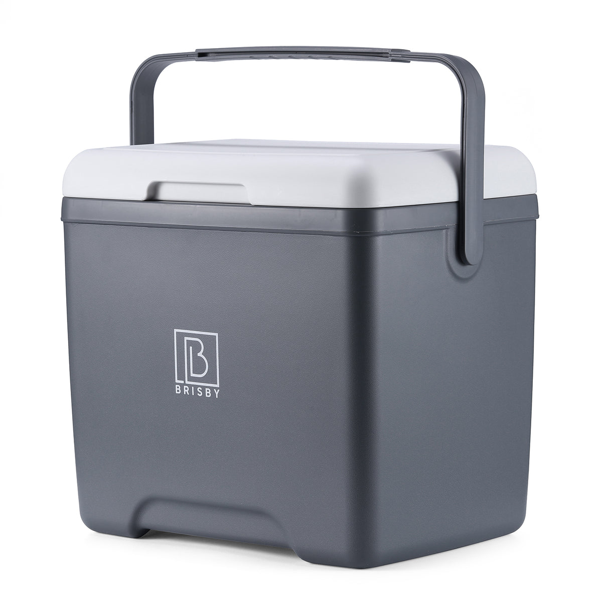 Brisby Koelbox - Frigobox - 13L- Grijs - Tot maximaal 40 uur isolatie - Incl. 2 dikke koelelementen van 450ml - Met koelelementen vergrendeld in deksel en Brisby 500ml Zwarte Dubbelwandige Thermosfles