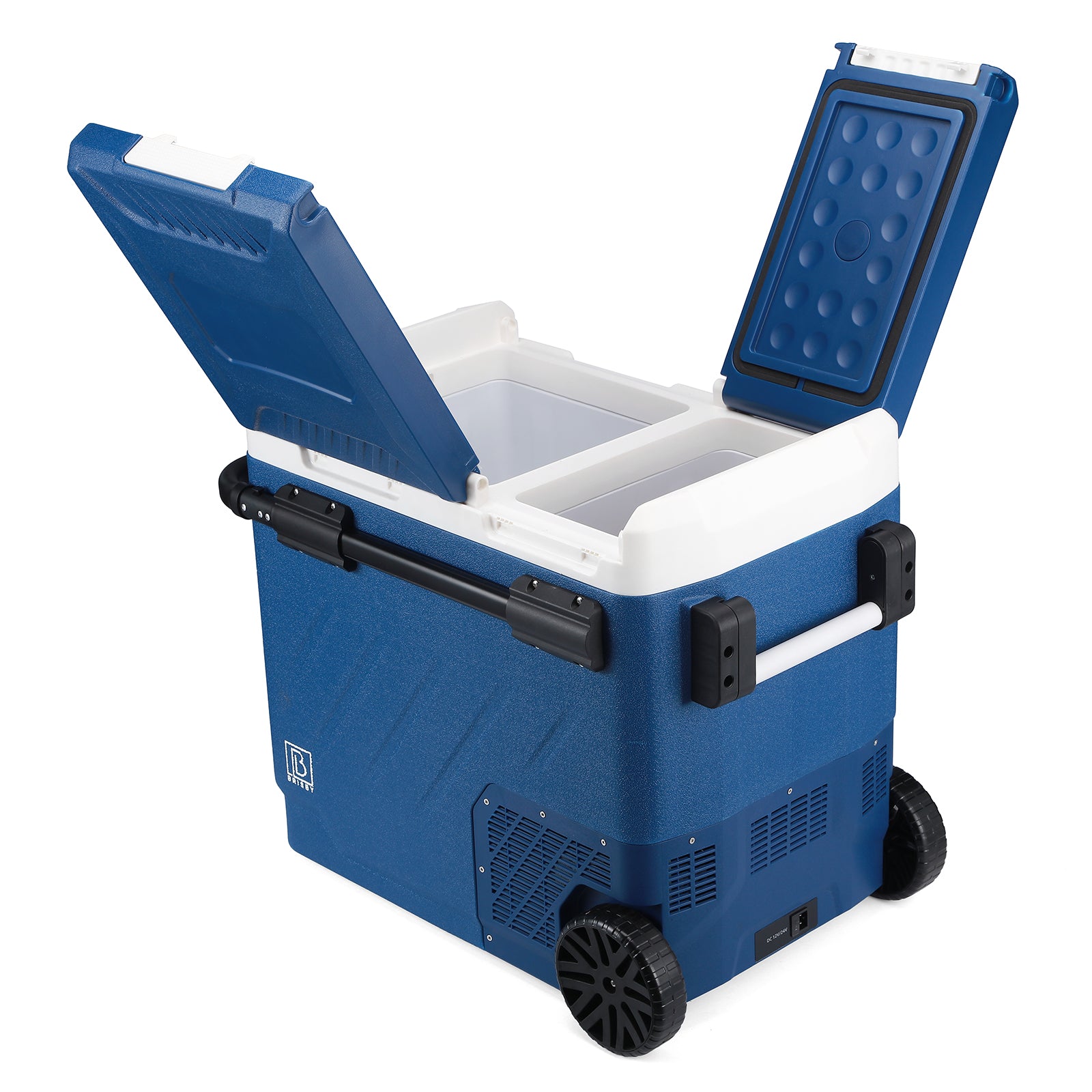 Brisby Compressor koelbox 58,1L blauw - incl. 2x 1,2L thermosbeker