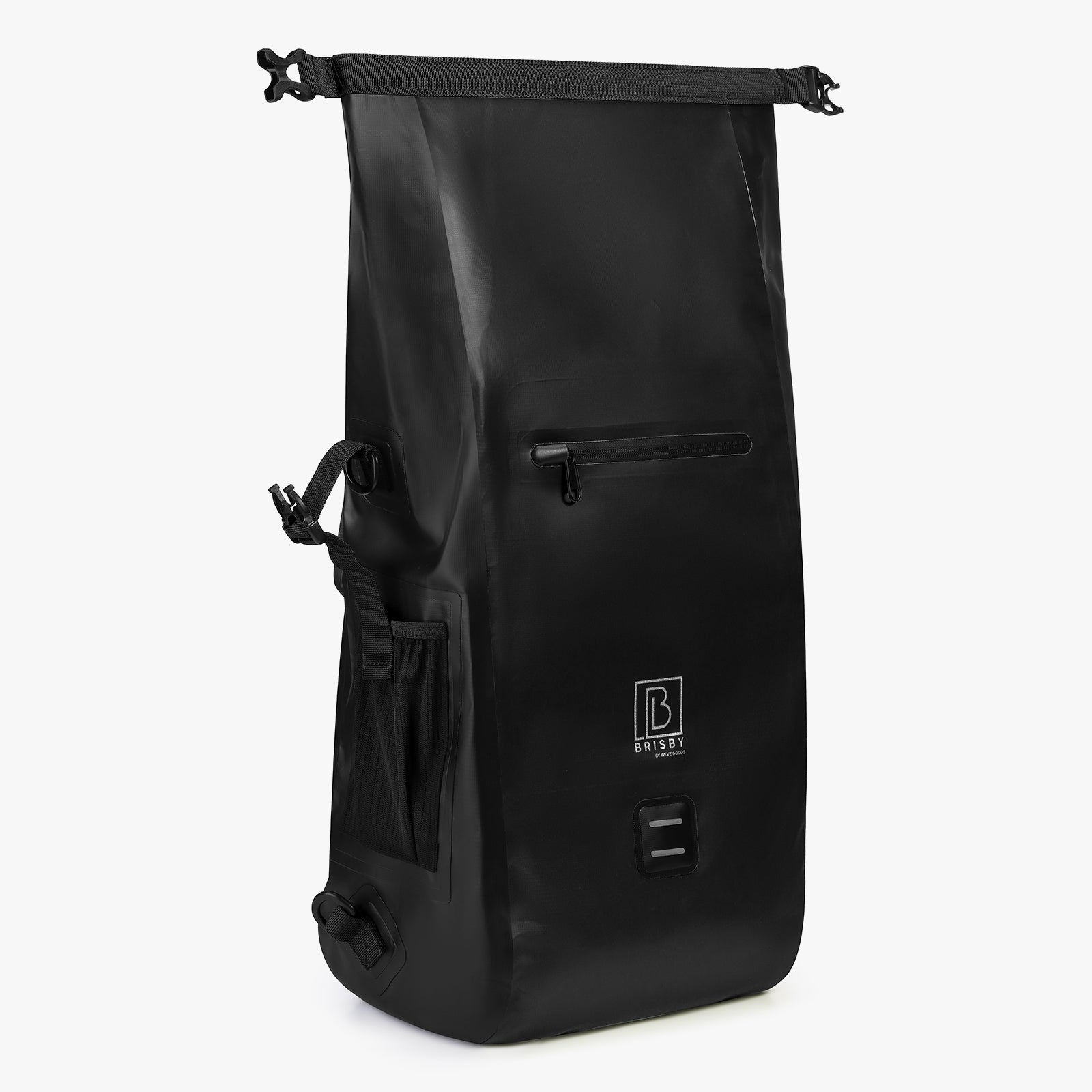 3 in 1 waterproof rolltop bicycle bag set 40-52L black - reflective - high visibility - bicycle bag - backpack - shoulder bag