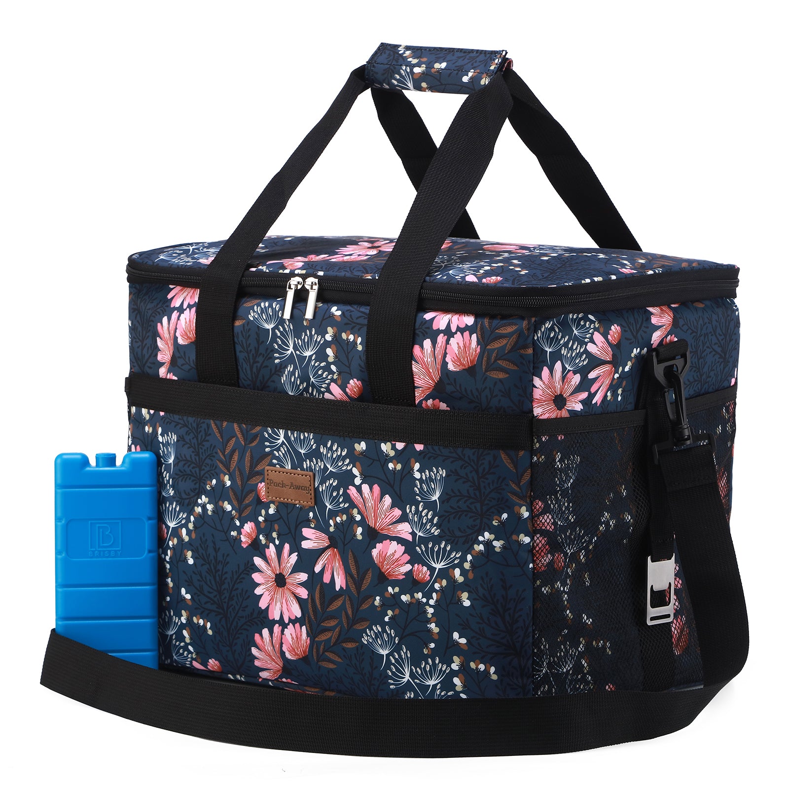 Cooler bag 30L Japanese flower - lunch bag - foldable - 4-layer insulated - incl. 4 free cooling elements and carrying strap