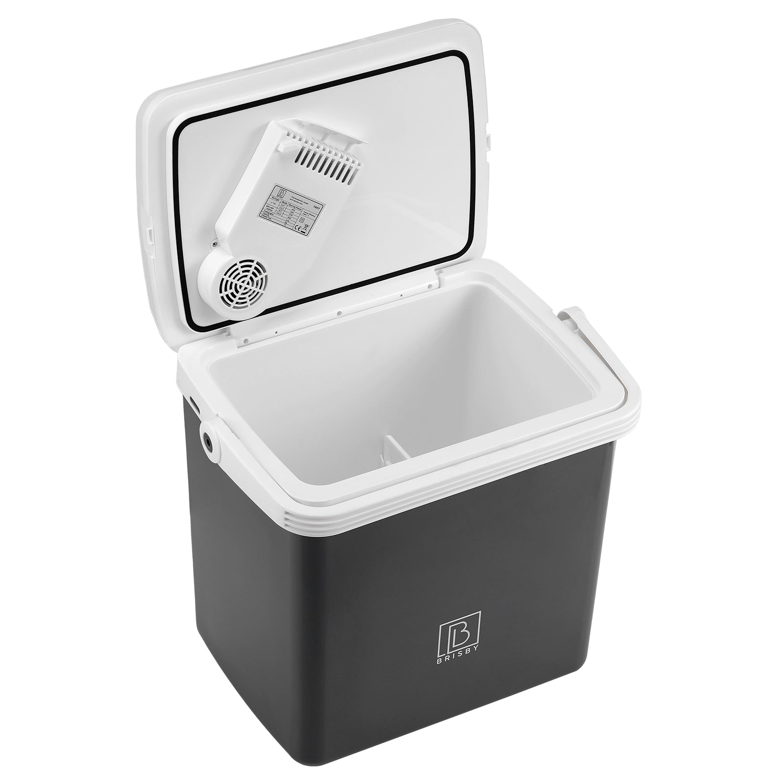 Electric cool box 25L gray - AC/DC 12V, 220/230V - incl. divider - lockable lid
