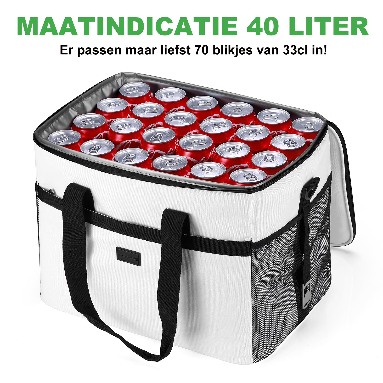 Packaway Koeltas 40L wit - incl. 6 koelelementen, draagband