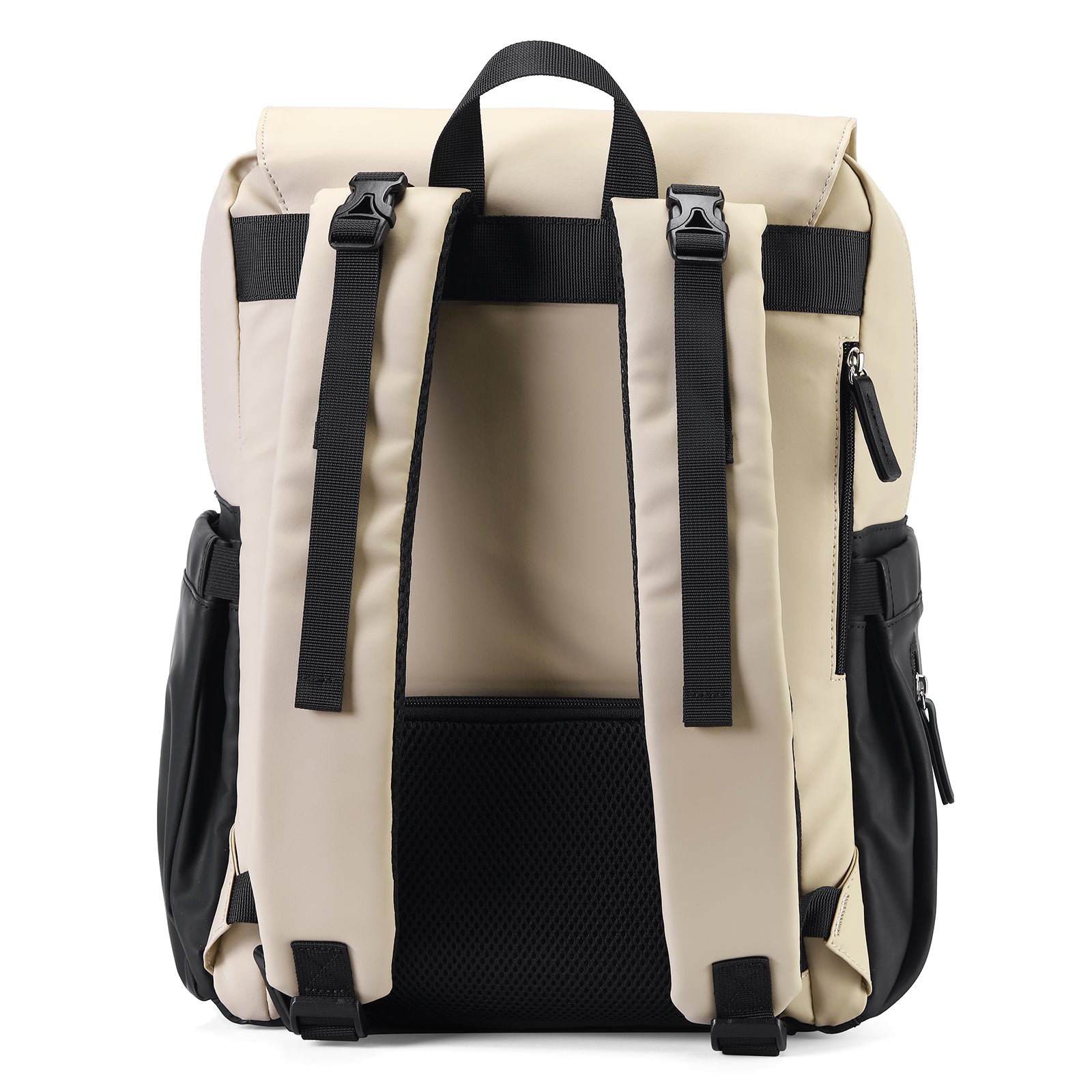 Two-tone slijtvaste luiertas crème en zwart - Verzorgingstas - incl. buggymontage en verschoningsmat
