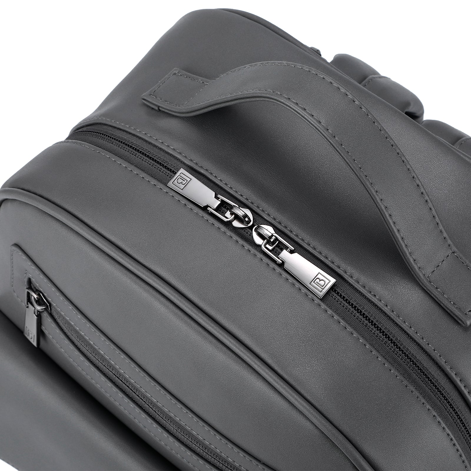 Venezia durable backpack gray - PU leather - 14 inch laptop compartment - water-repellent
