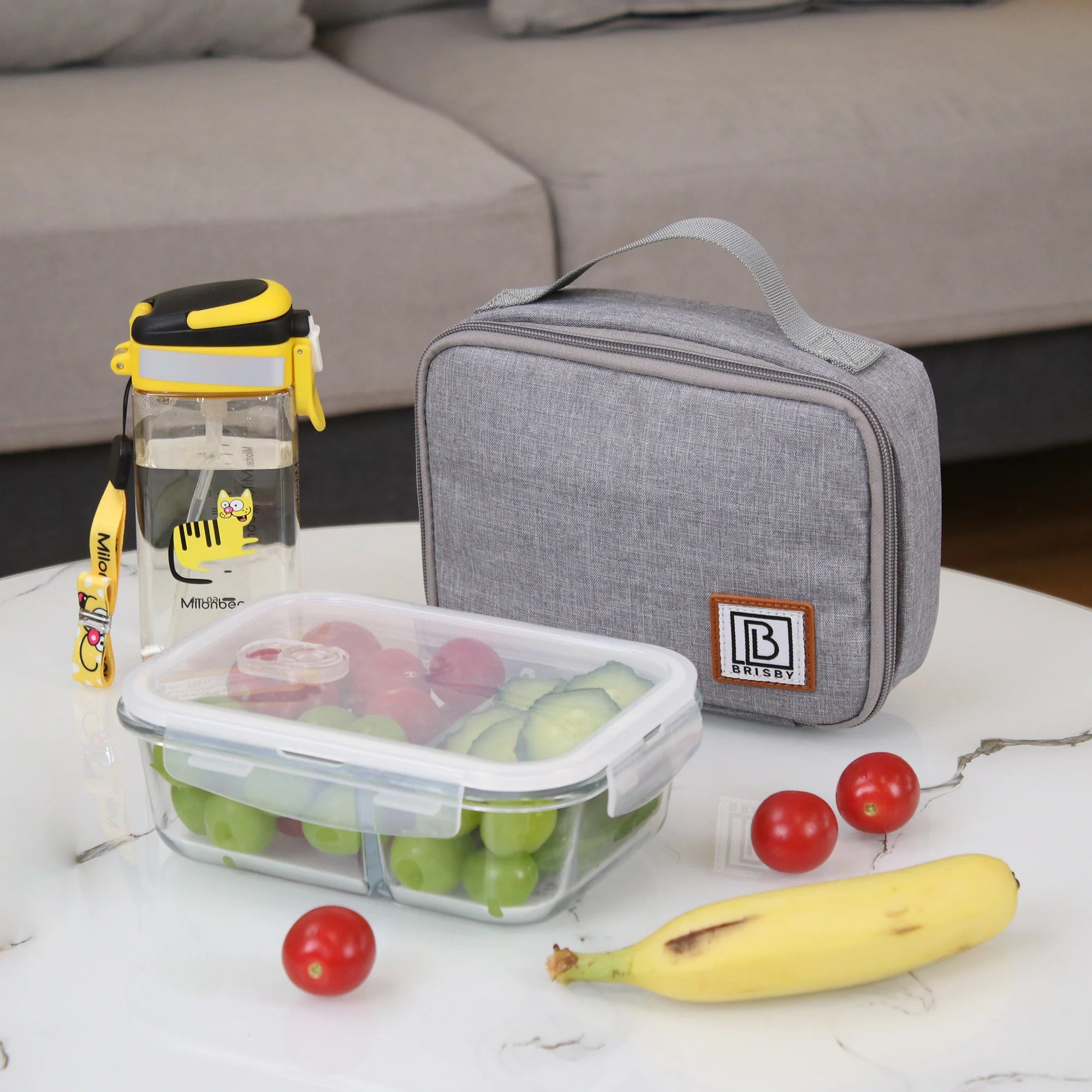 Cooler bag 1.5L grey - 4-layer insulated - free cooling element