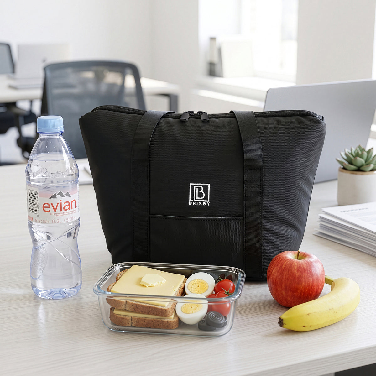 Brisby 4 Laags Geïsoleerde Koeltas - Lunchtas 6 liter - Zwart